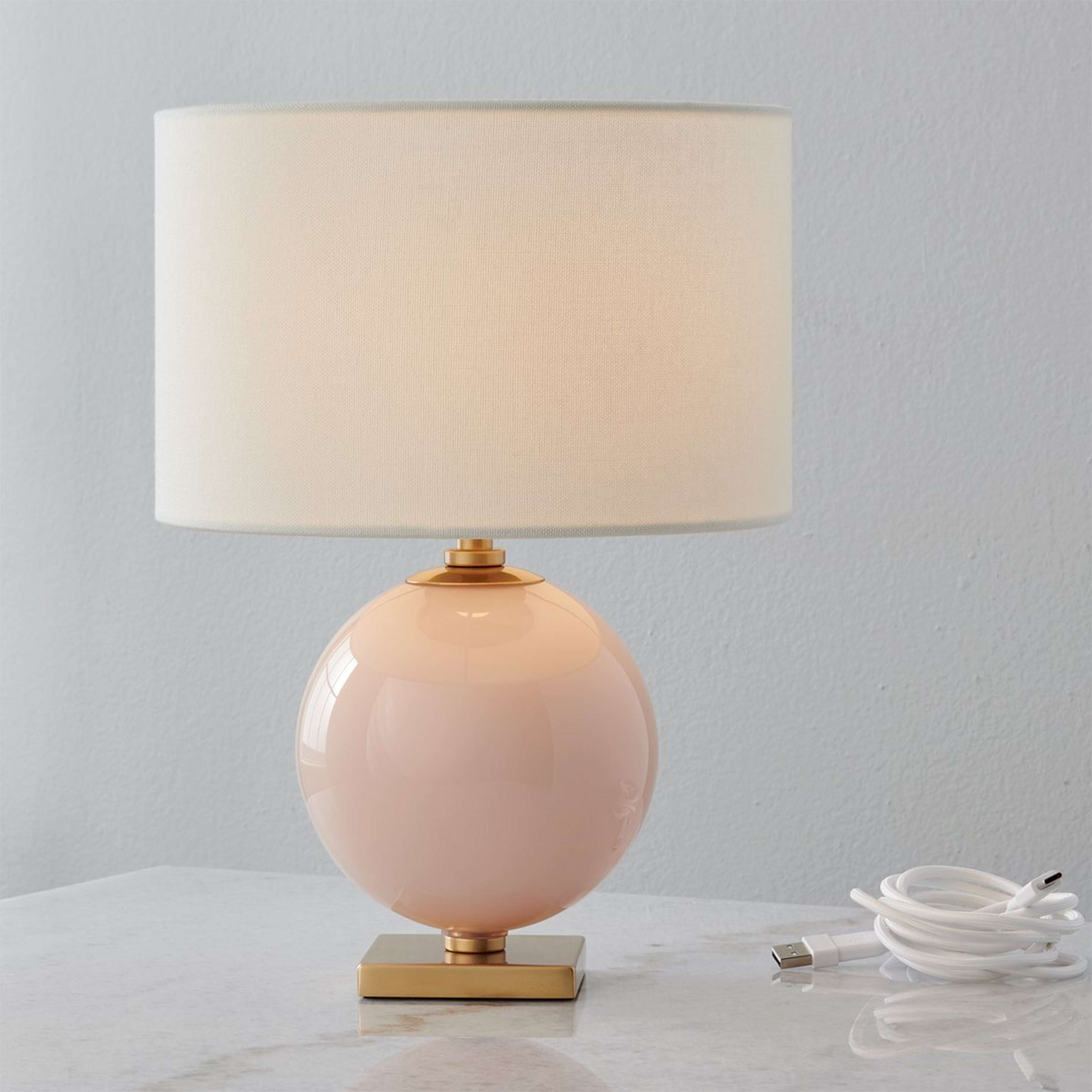 A kate spade new york Elsie Cordless LED Table Lamp with Brass / Blush / Beige color