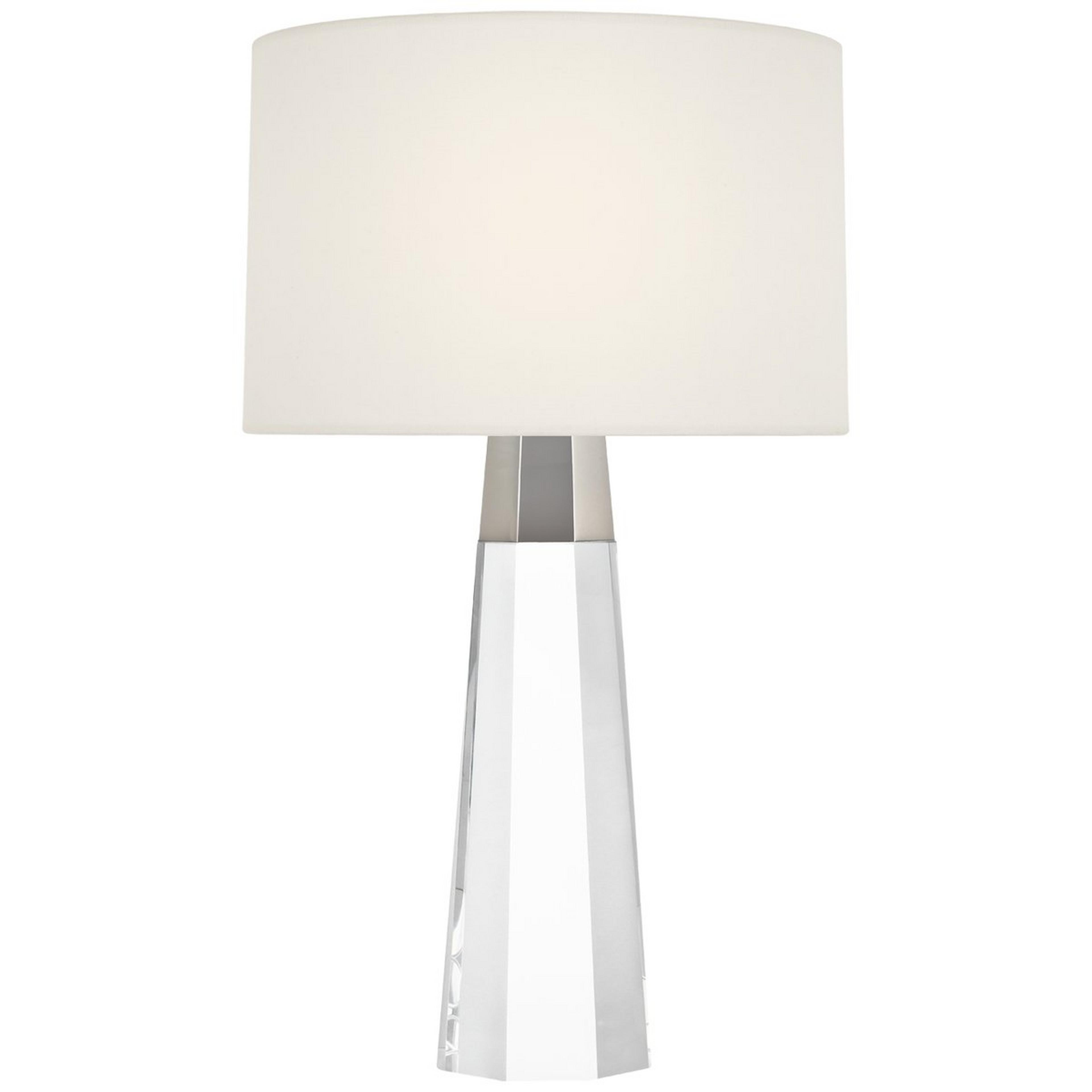 A Hedley Cordless LED Table Lamp - Crystal with Polished Nickel / Clear Crystal / White Glass color