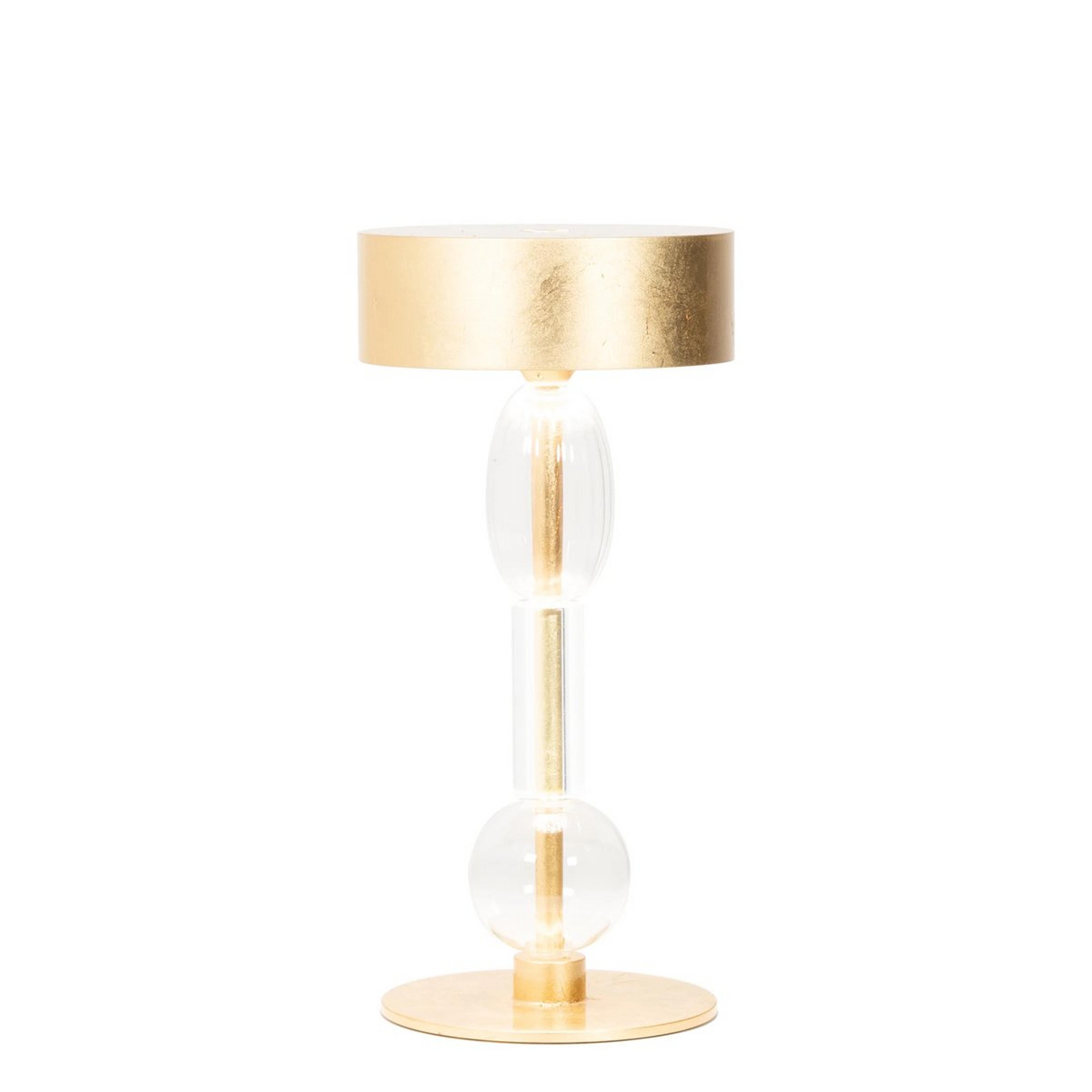 A Solara Orb Cordless Smart Table Lamp - Metallic with Gold Leaf color