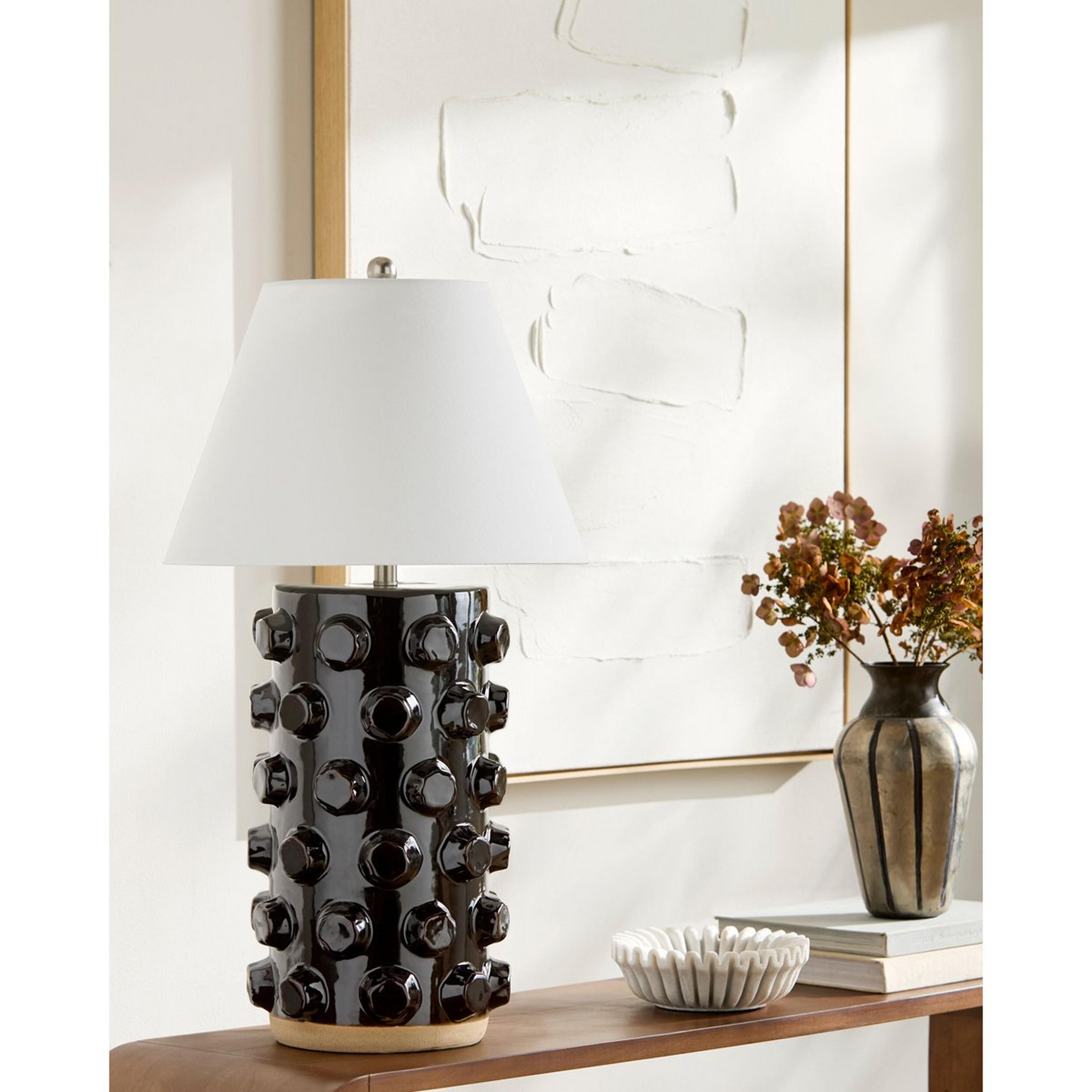 A Forma Table Lamp - Circle with Glazed Black color