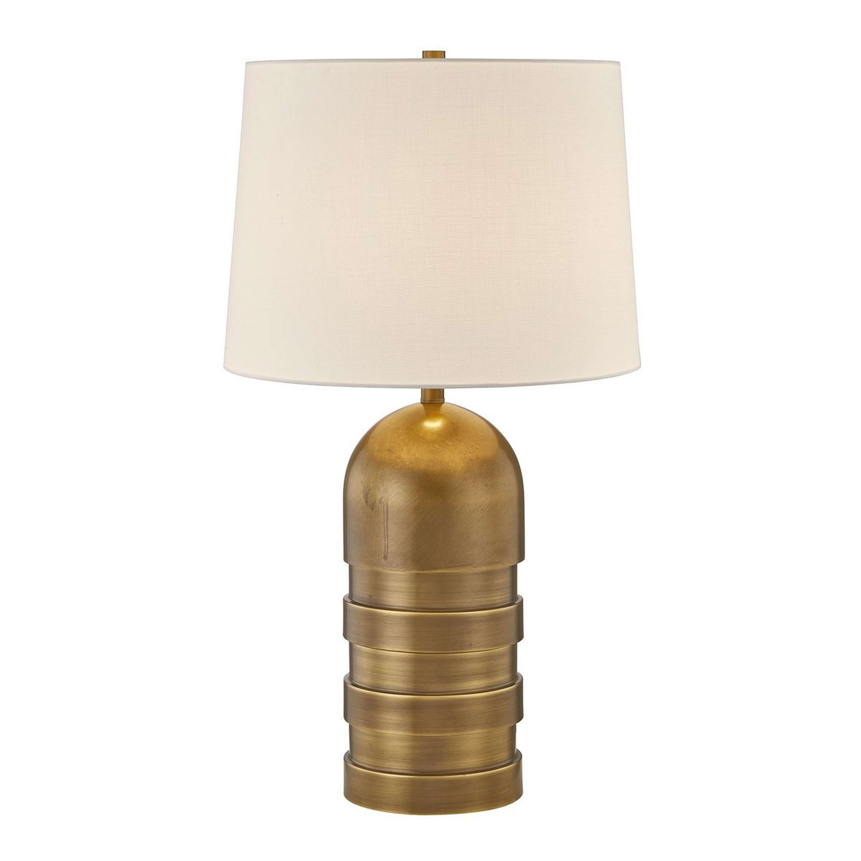 A Jianna Table Lamp with Brushed Brass color