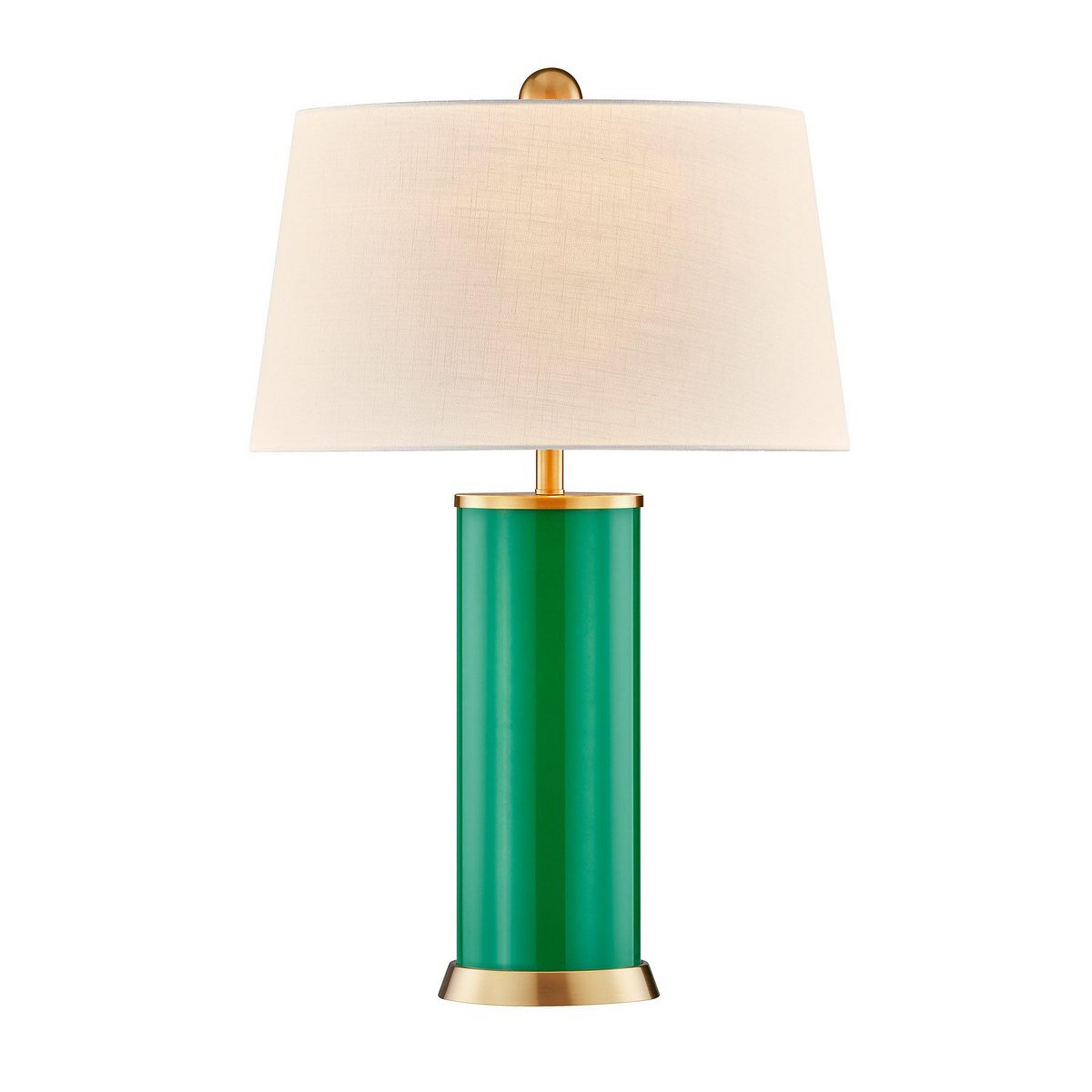 A Mariel Table Lamp with Green / Brass color