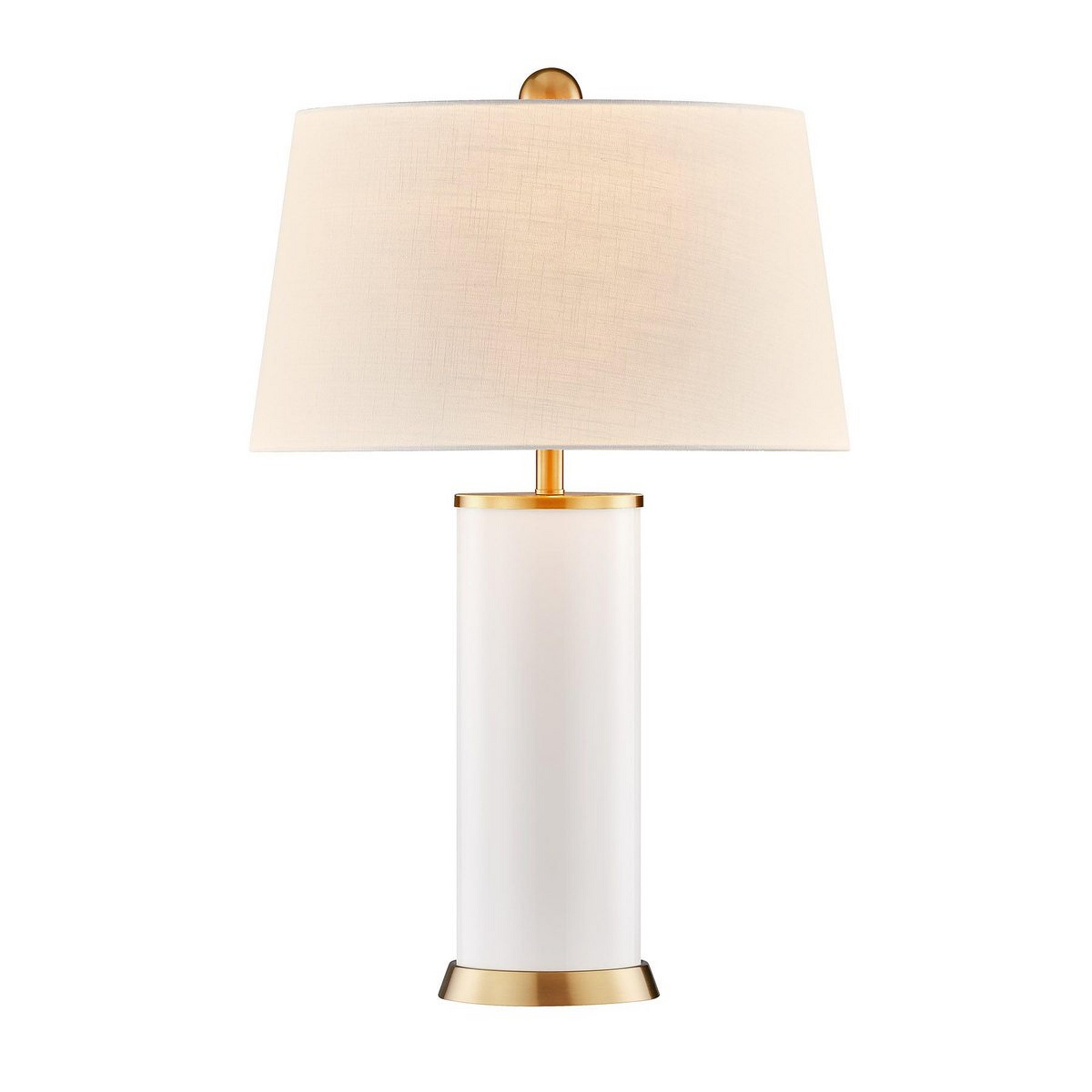A Mariel Table Lamp with White / Brass color