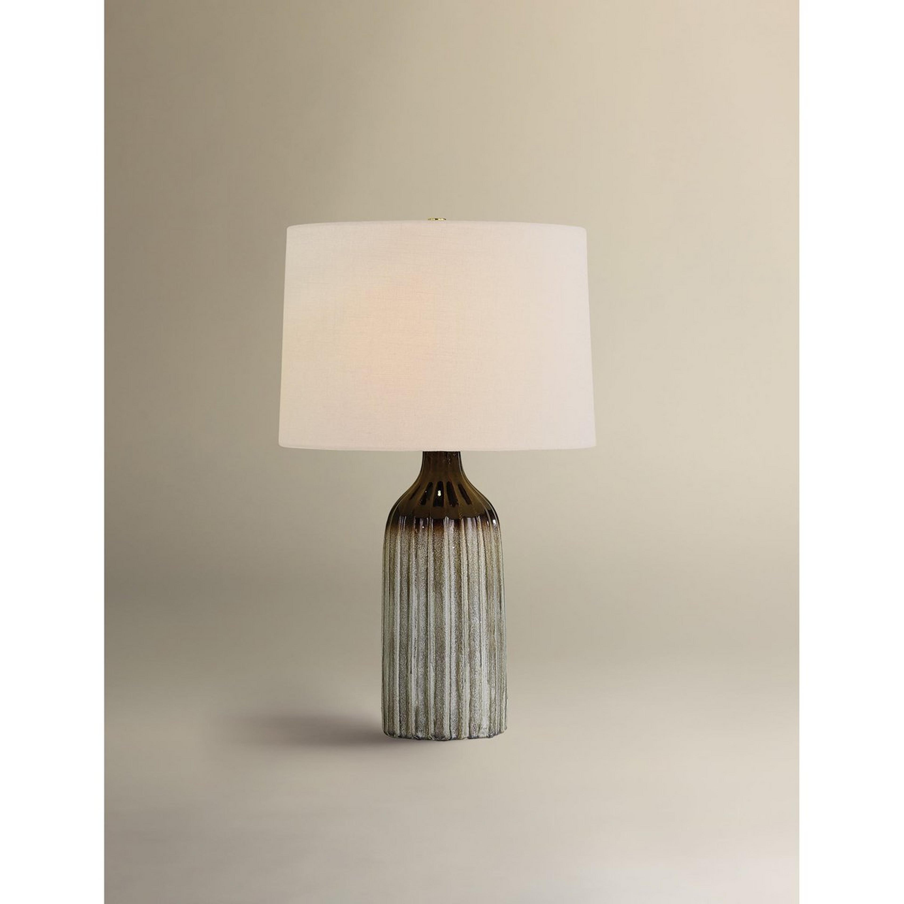 A Alejandro Table Lamp with Brown Ceramic / White / Brass color