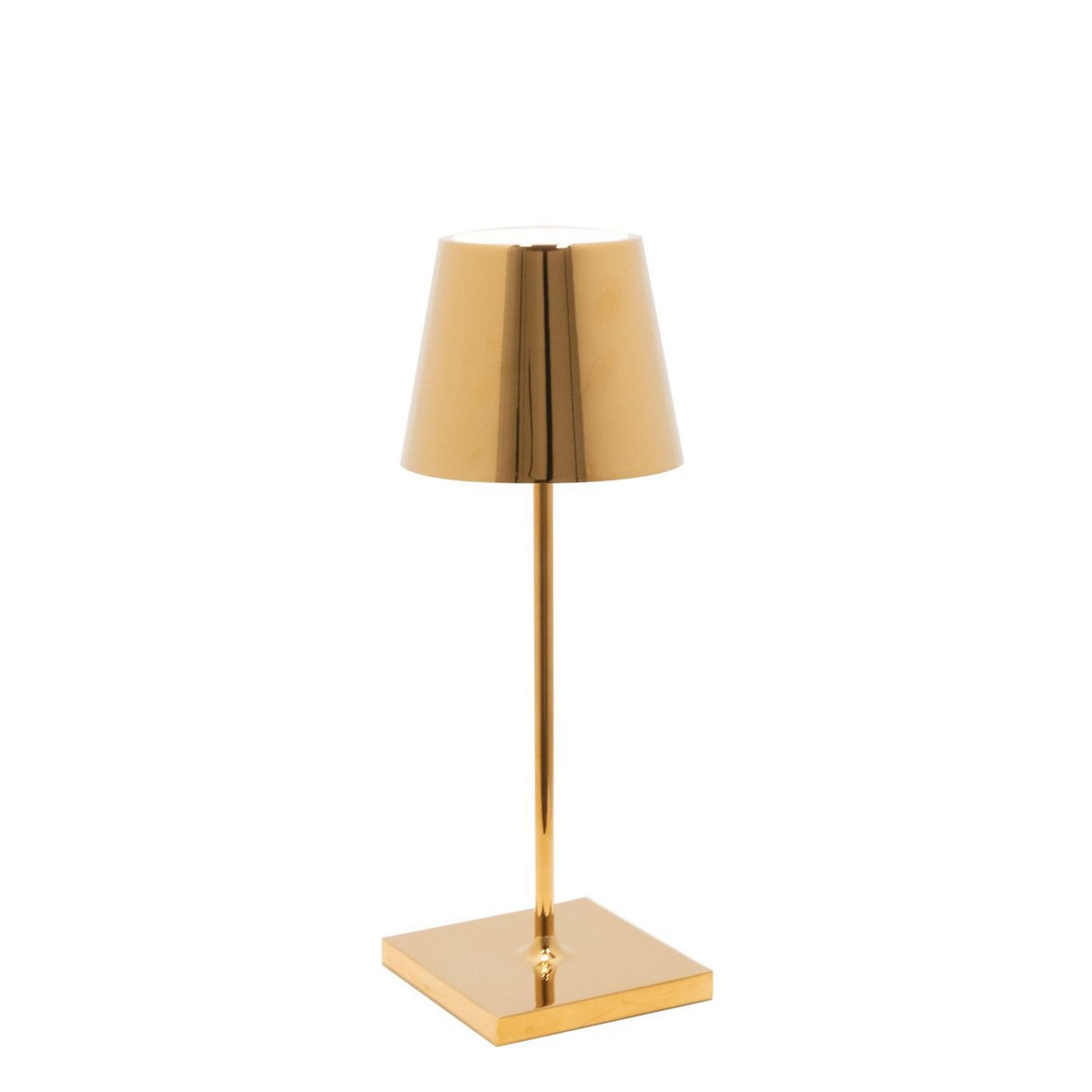 A Lucy Cordless Mini Table Lamp - Glossy with Glossy Gold color