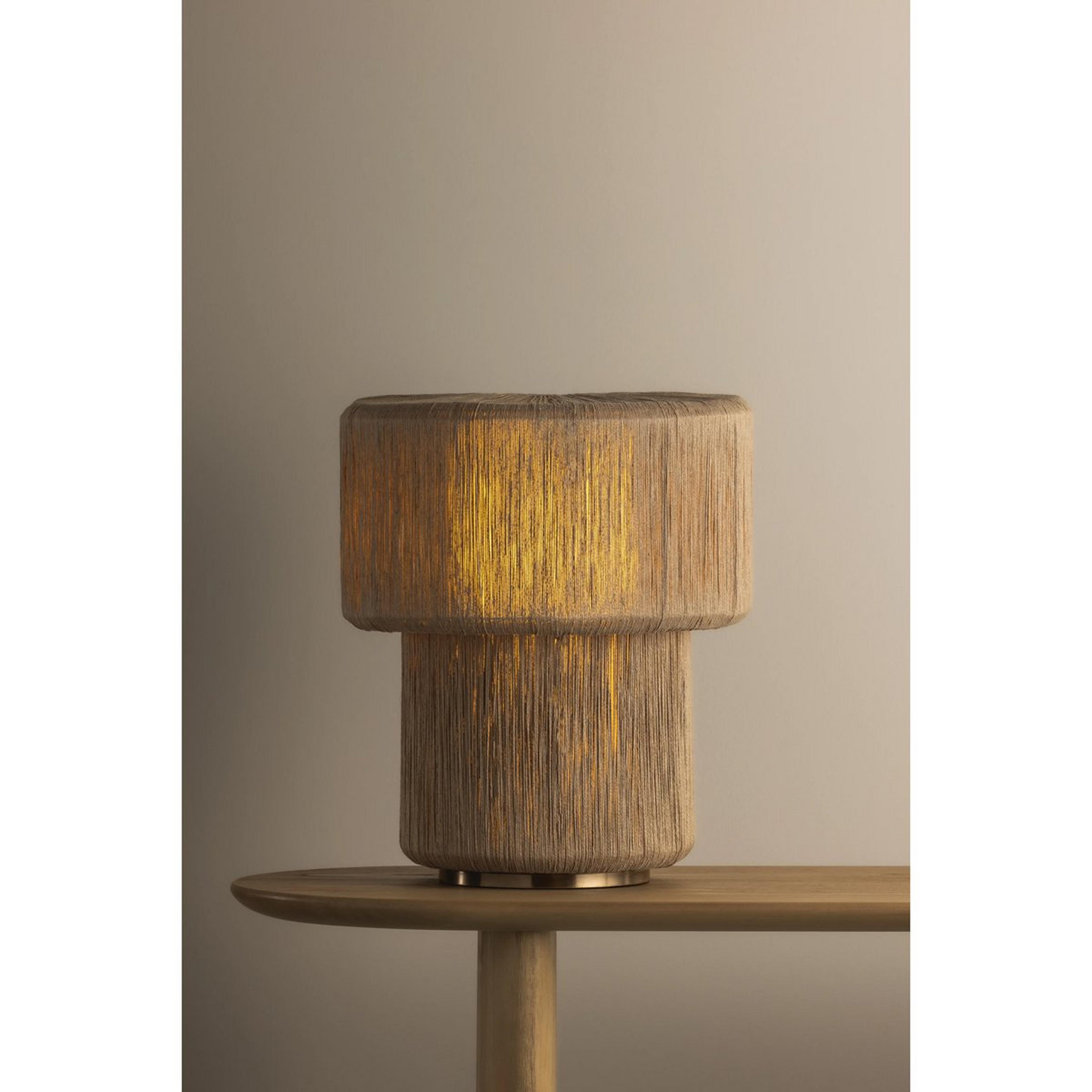 A Paxton Table Lamp with Brass / Natural Jute Rope color
