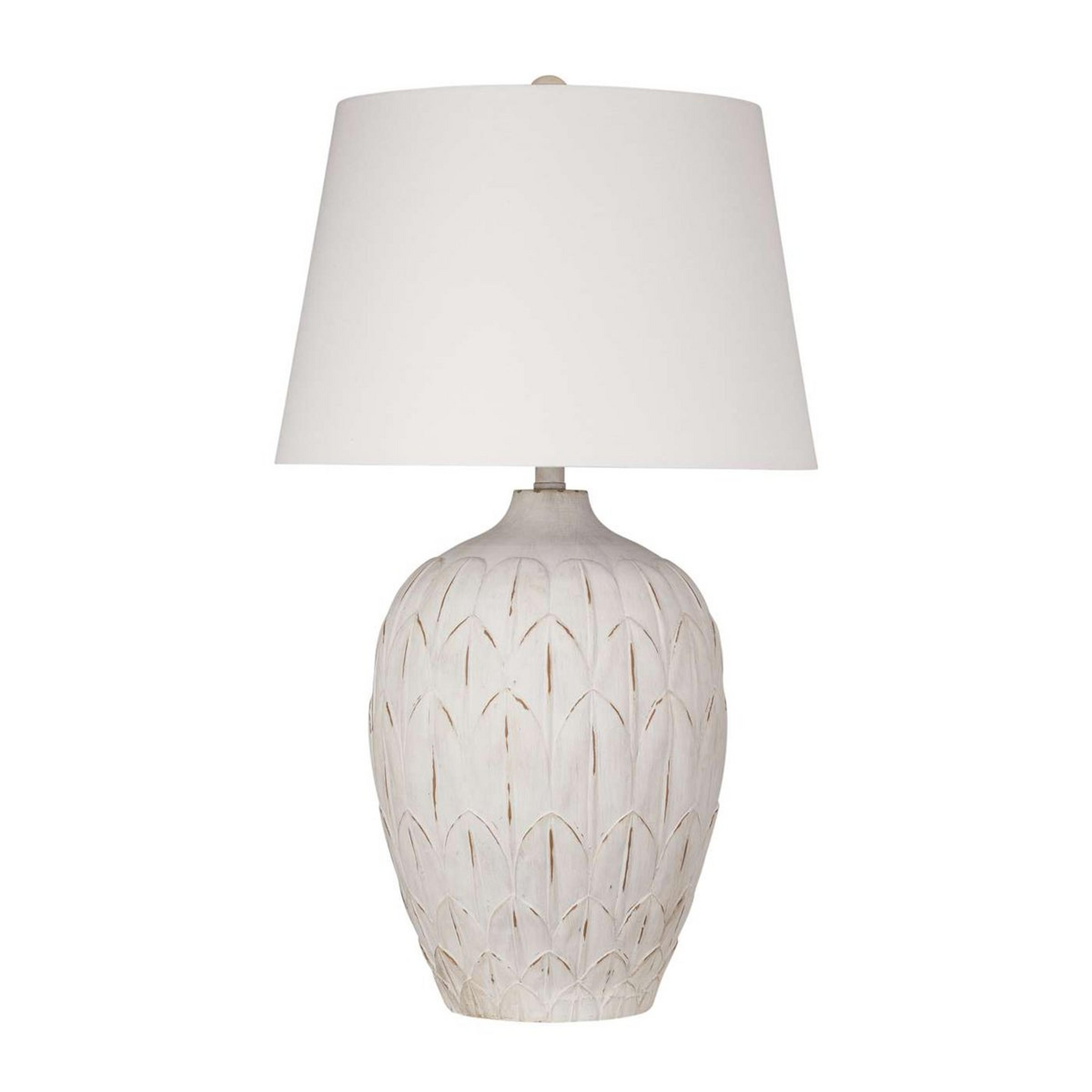 A Wayton Table Lamp with Ivory / White color