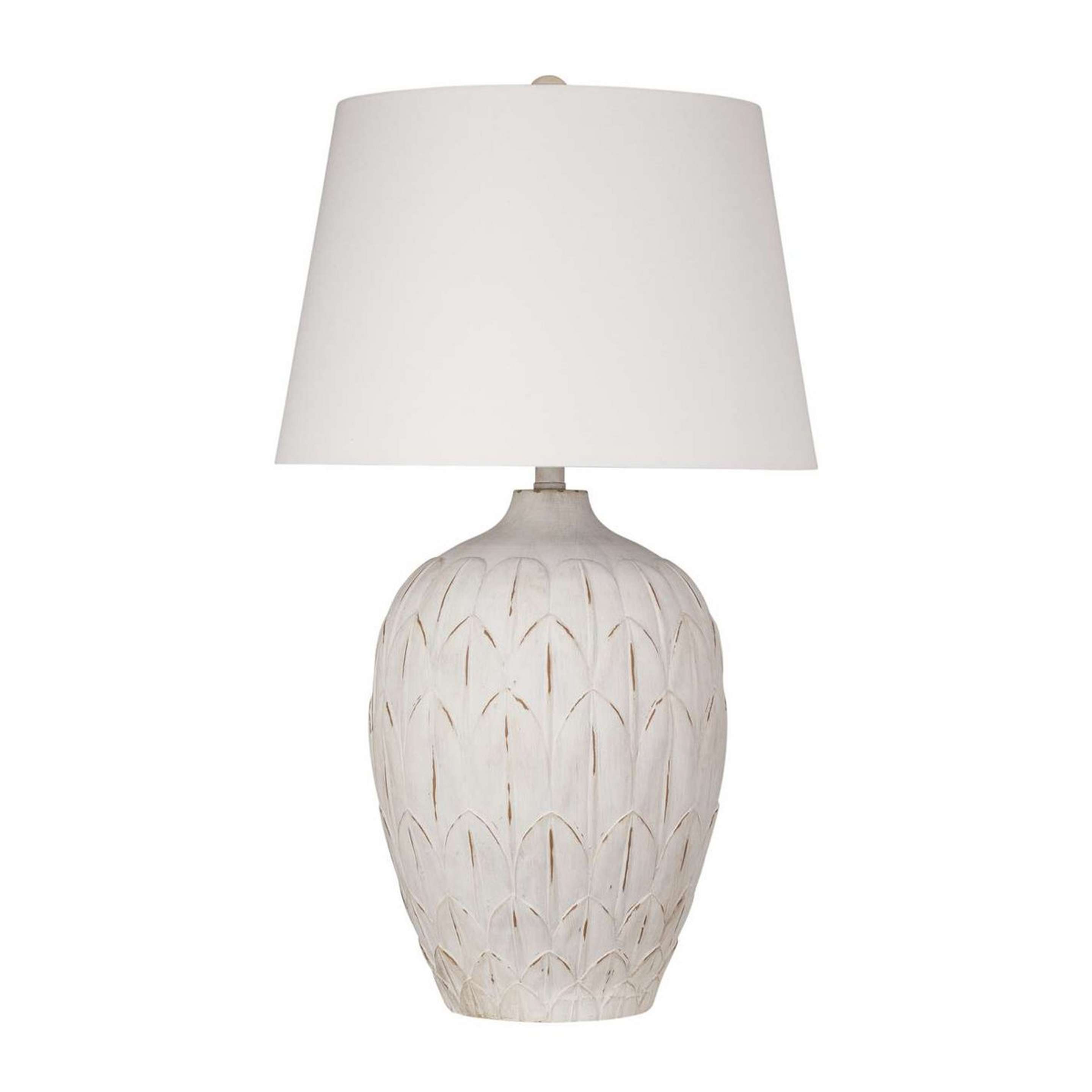 A Wayton Table Lamp with Ivory / White color