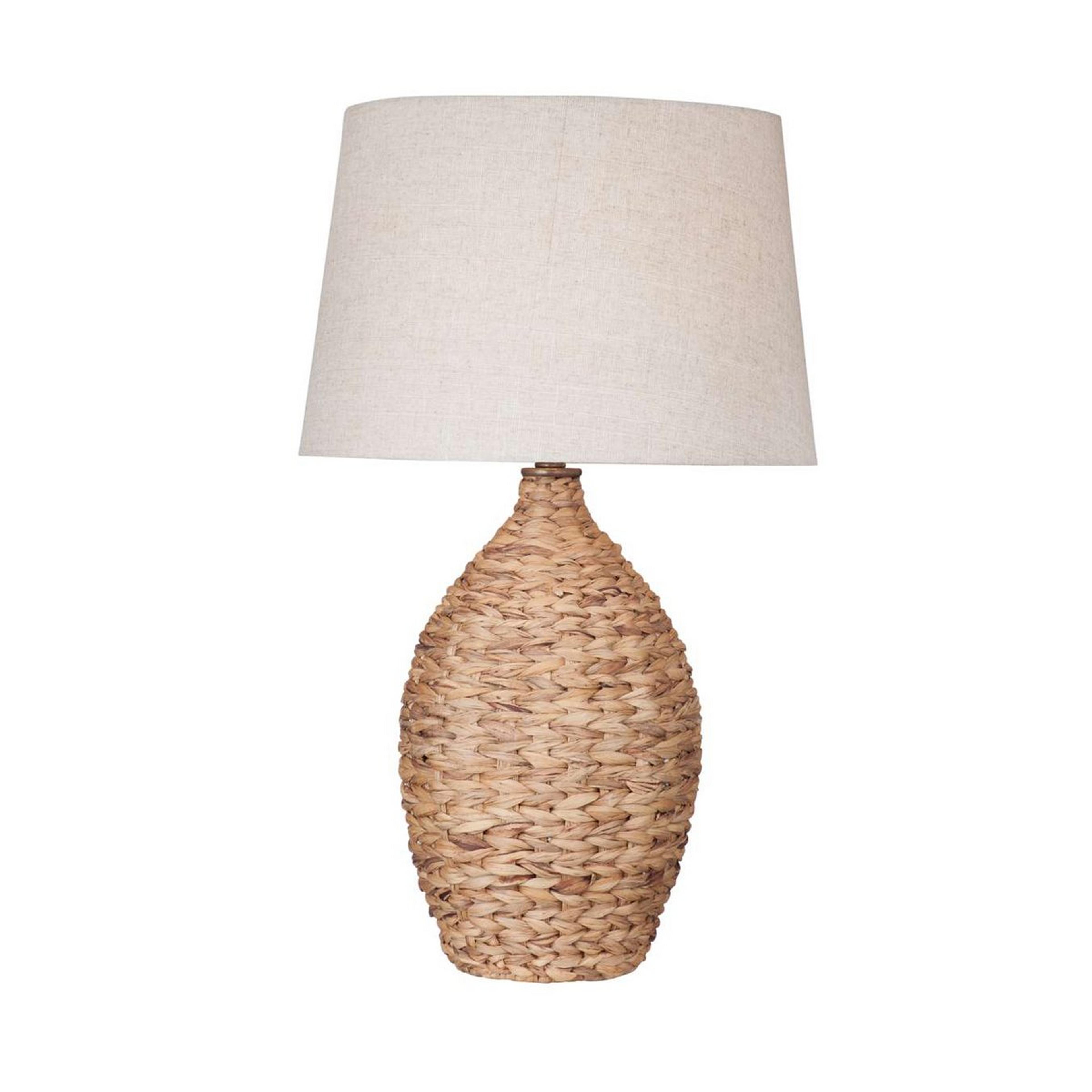 A Tecomate Table Lamp with Natural Seagrass Rope color