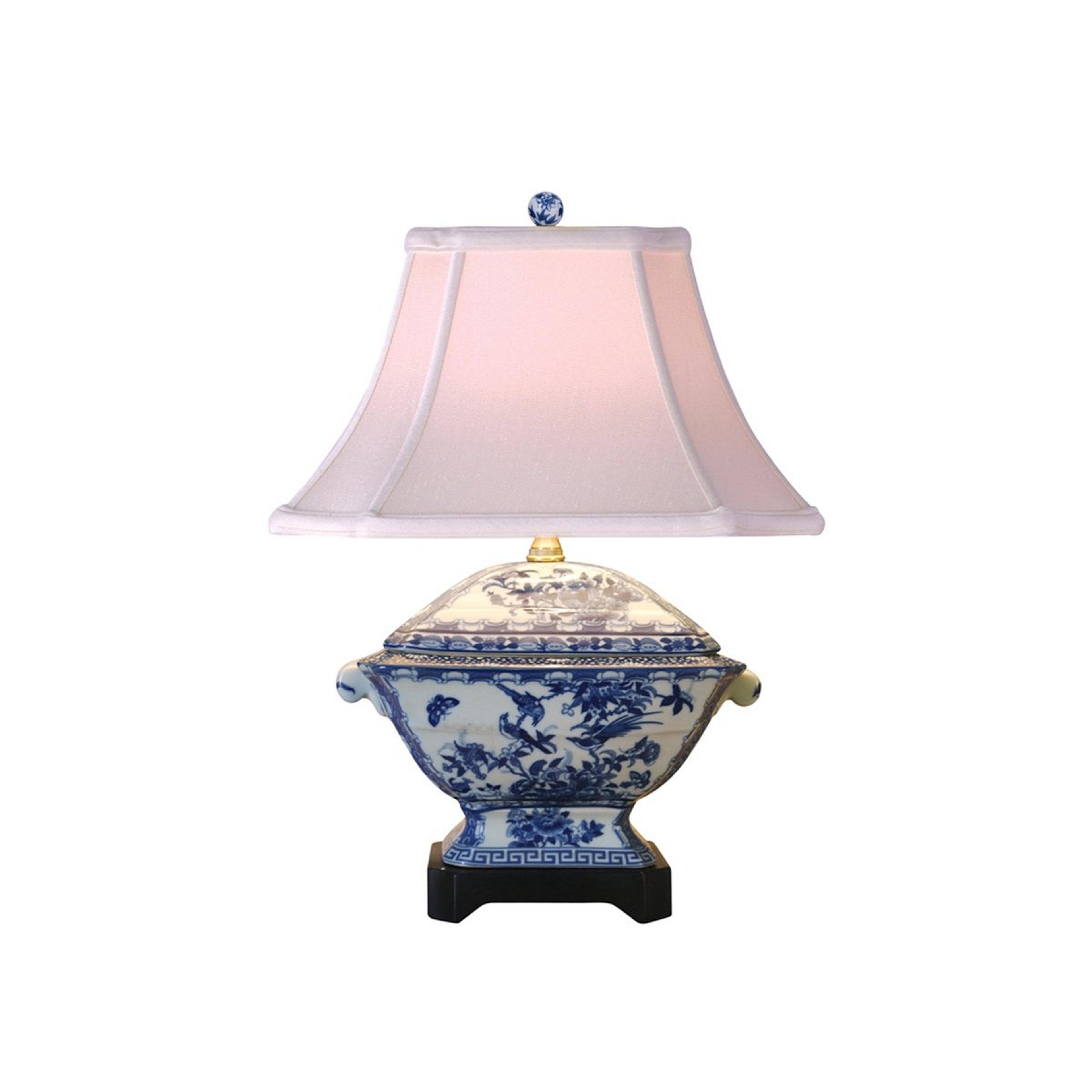 A Floret Garden Table Lamp with White / Blue color