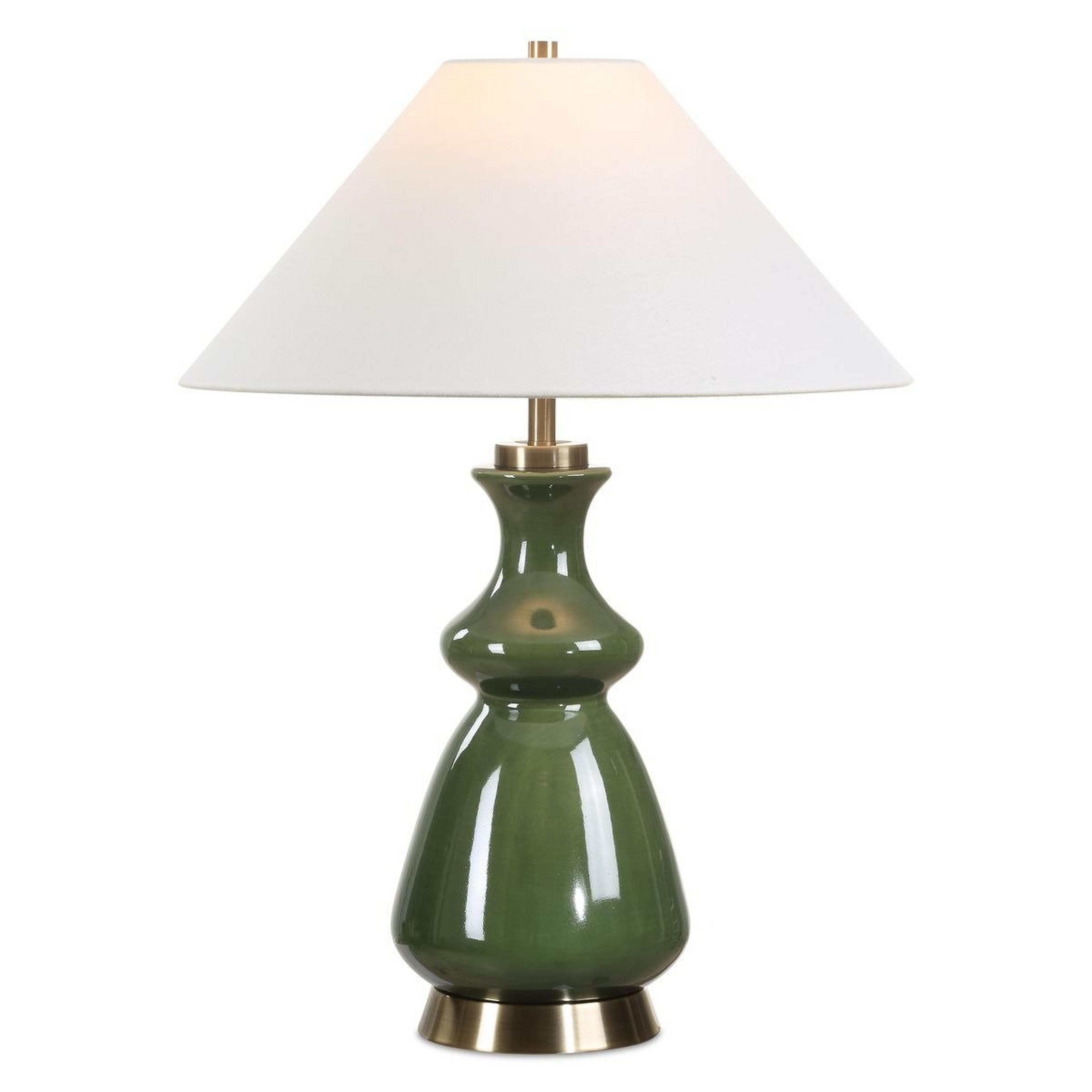 A Verdant Curve Table Lamp with Moss Green color