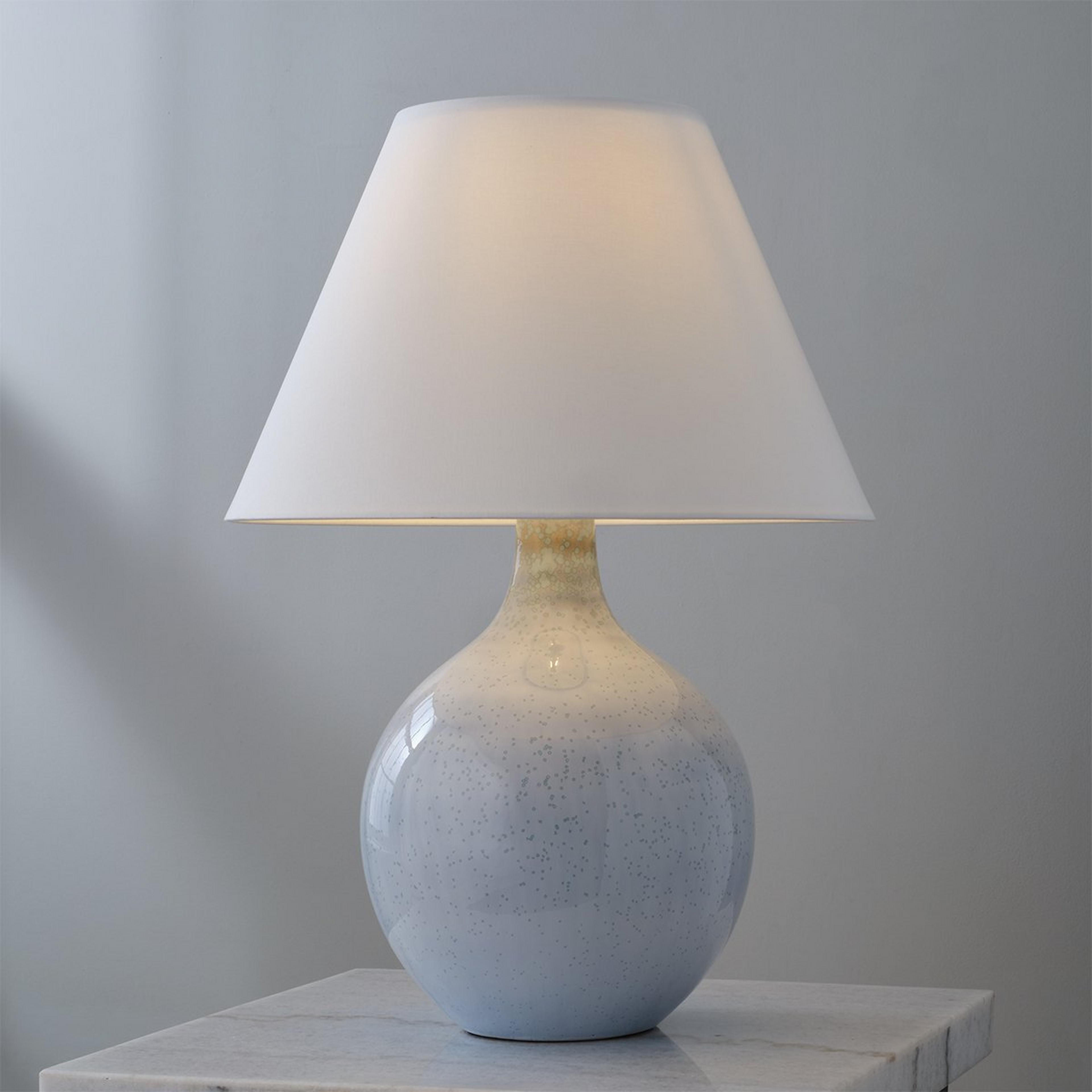 A Paisley Table Lamp with Seaglass / White color