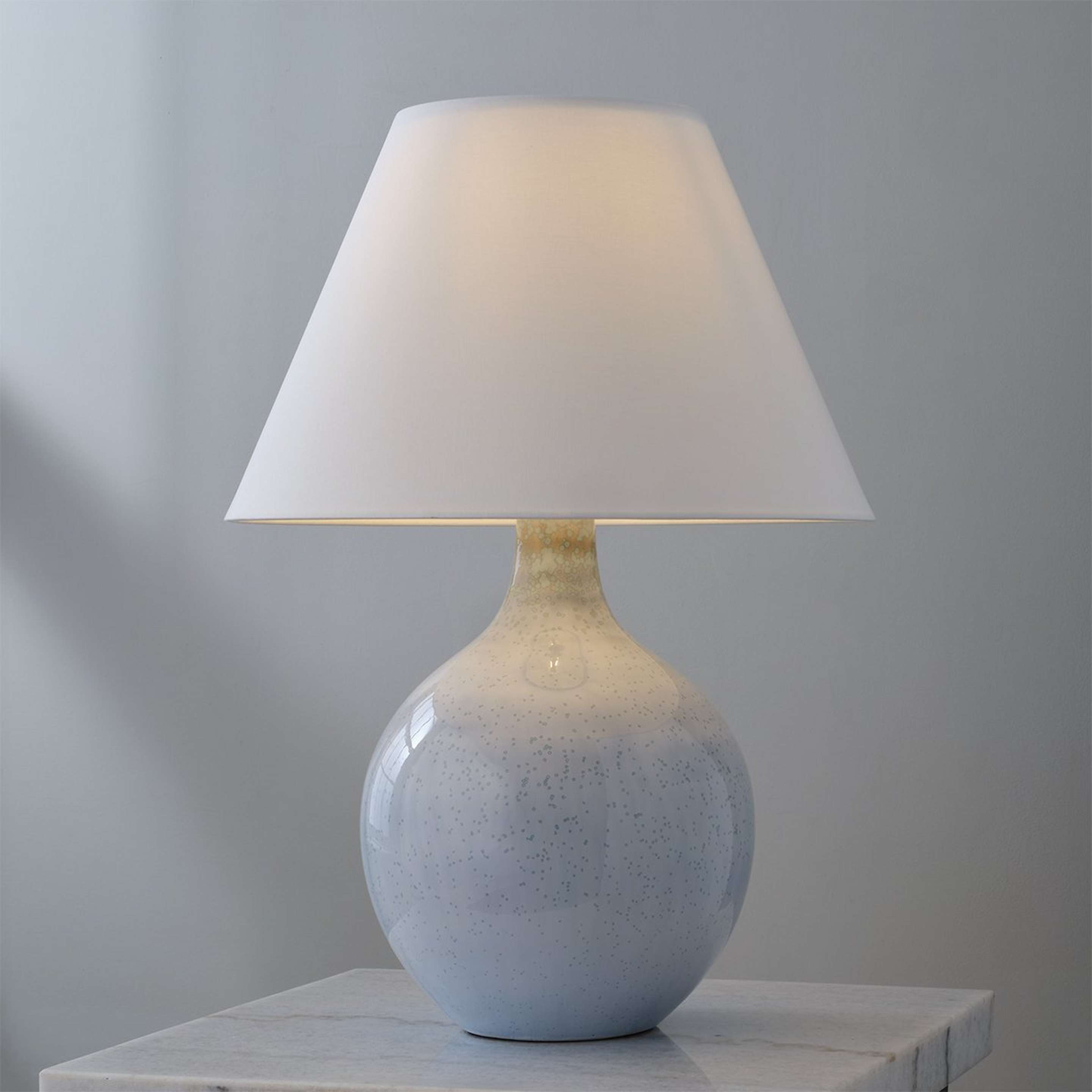 A Paisley Table Lamp with Seaglass / White color