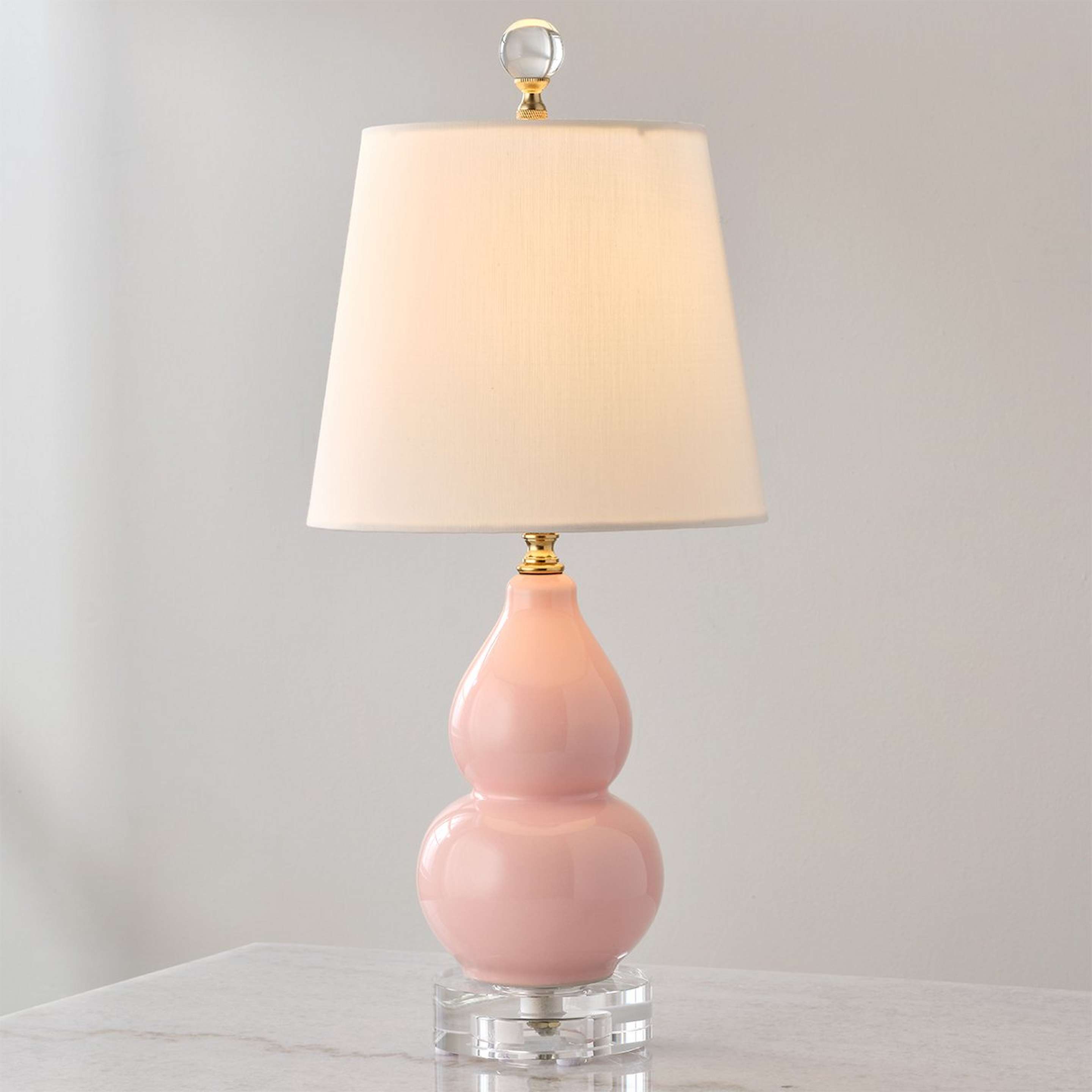 A Double Gourd Lamp - Clear Base with Pink color