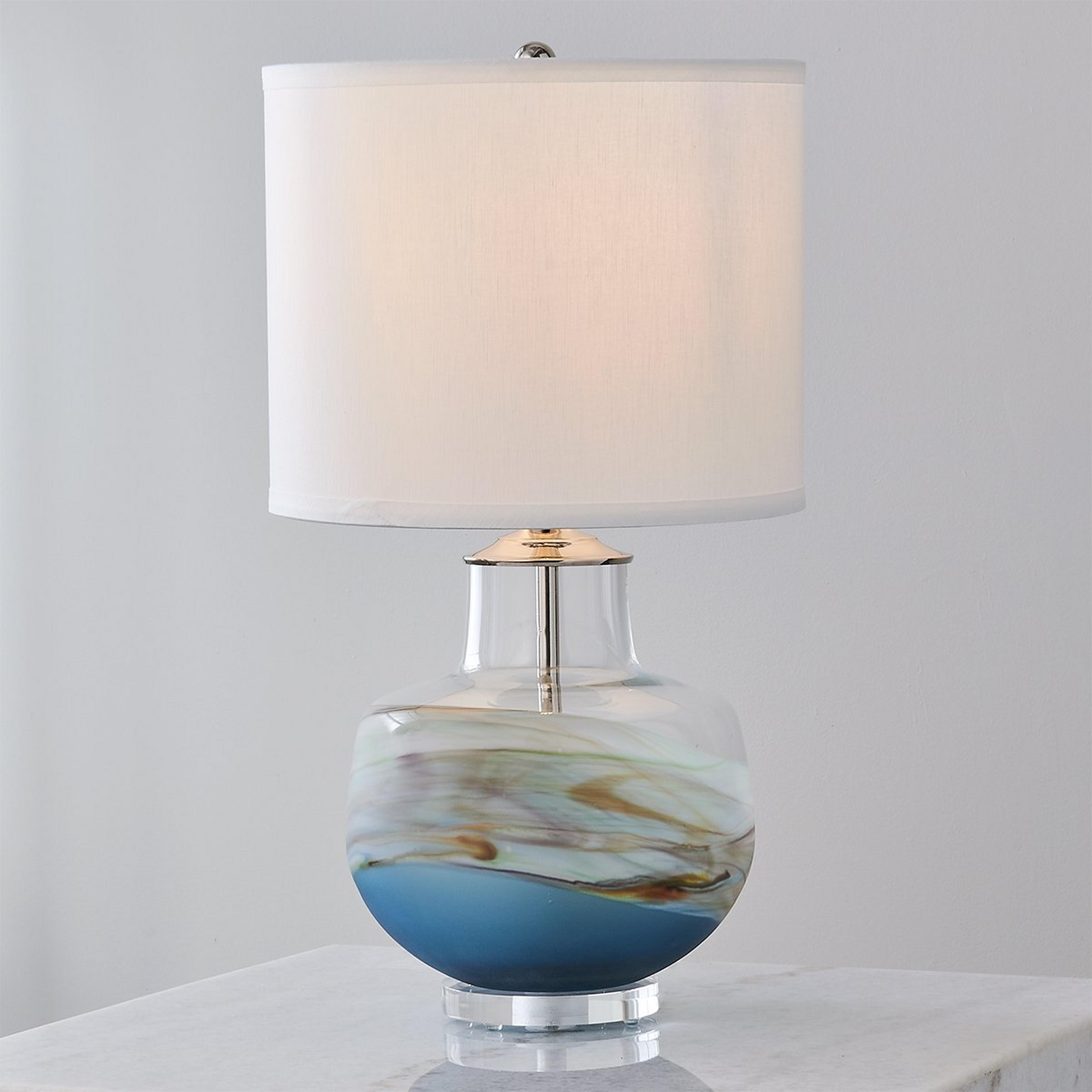 A Morning Sky Table Lamp with White / Blue / Polished Nickel color