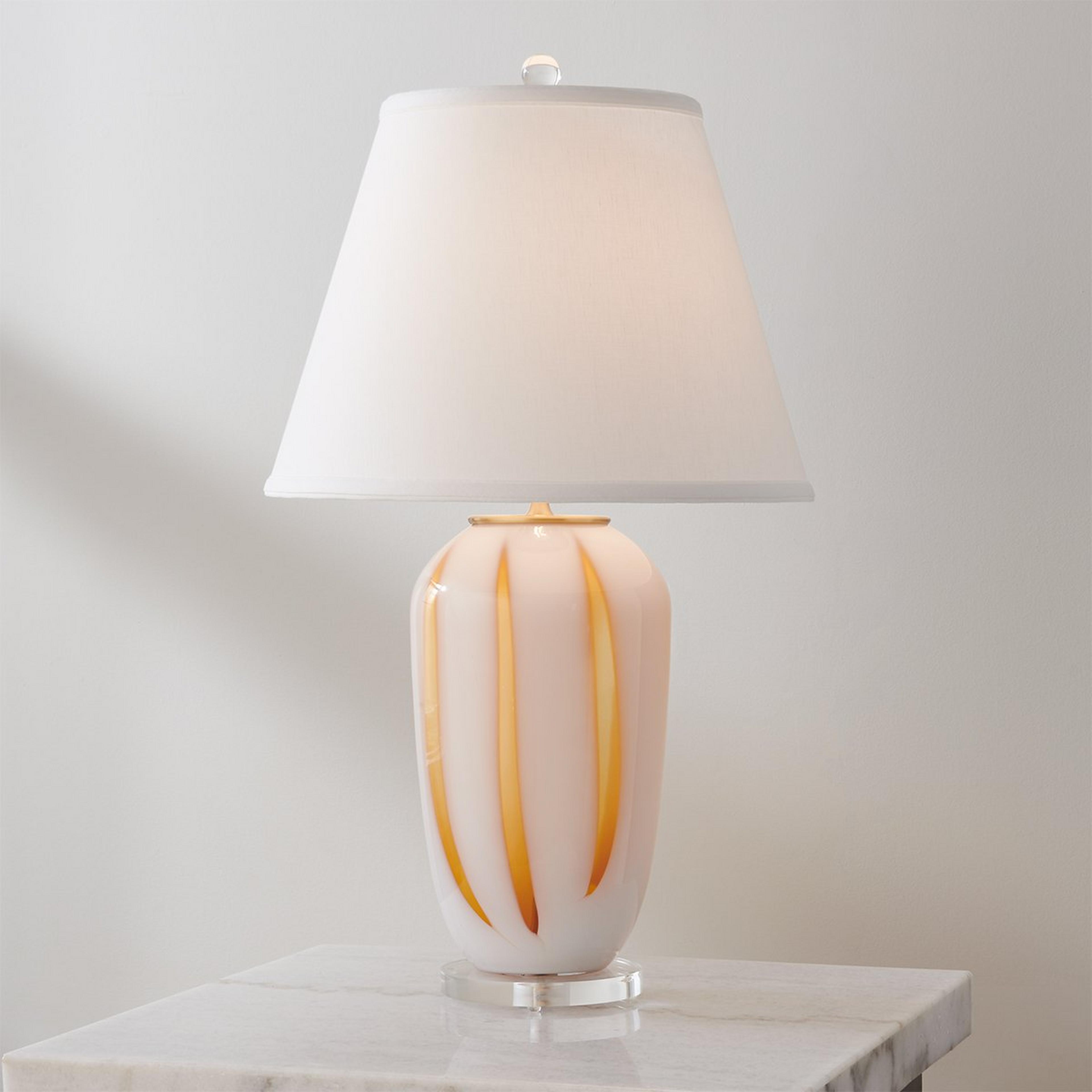 A Lustrum Table Lamp with White / Amber color