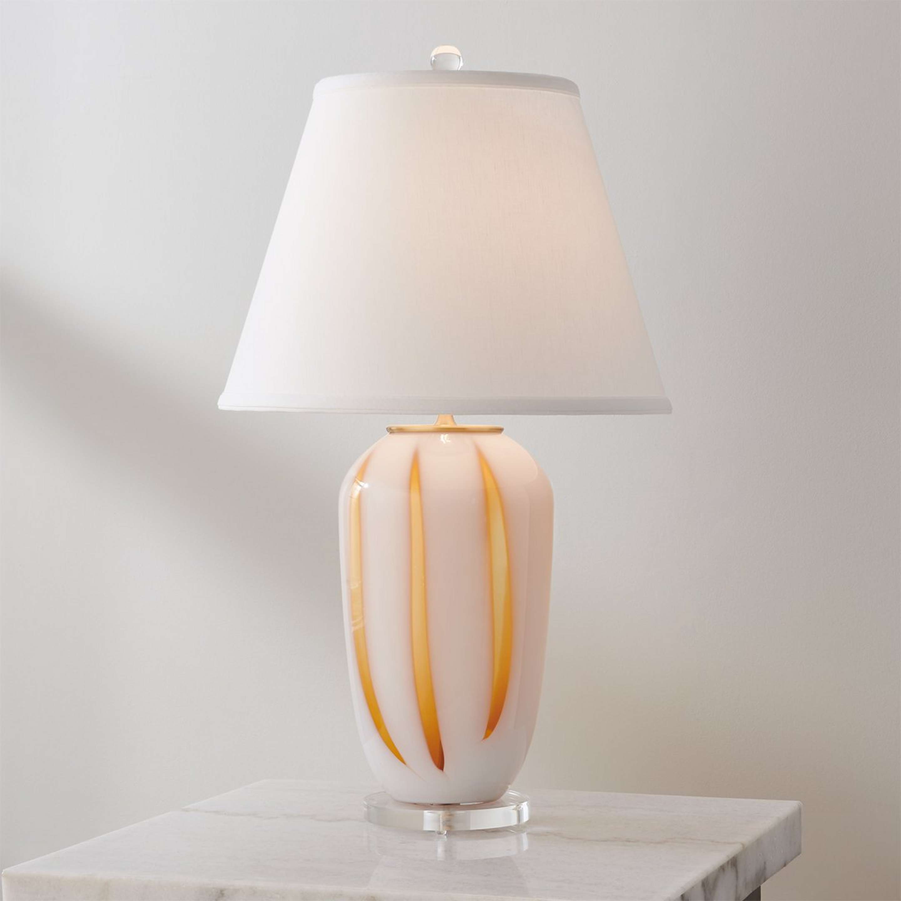 A Lustrum Table Lamp with White / Amber color