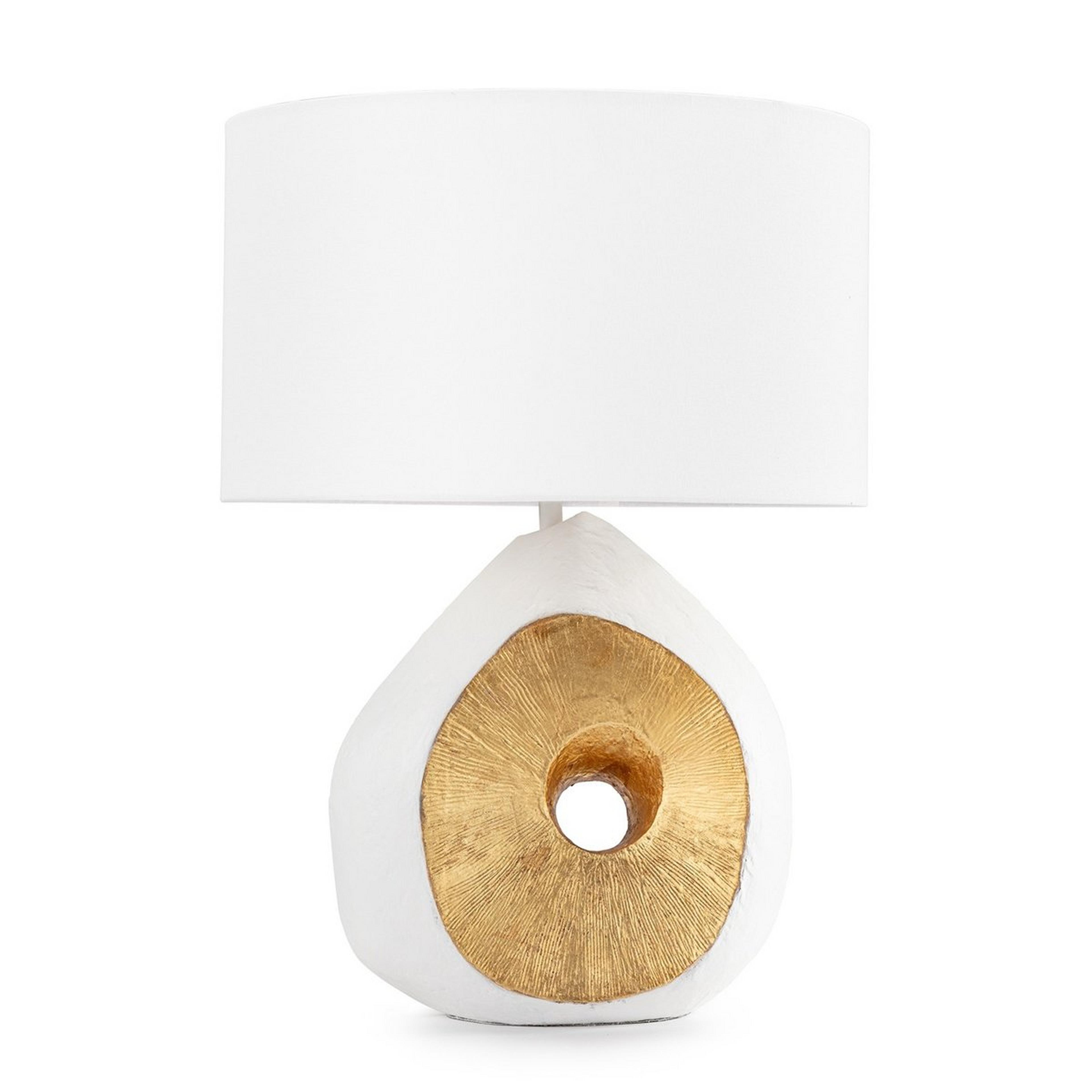 A Delial Table Lamp with White / Gold Leaf color
