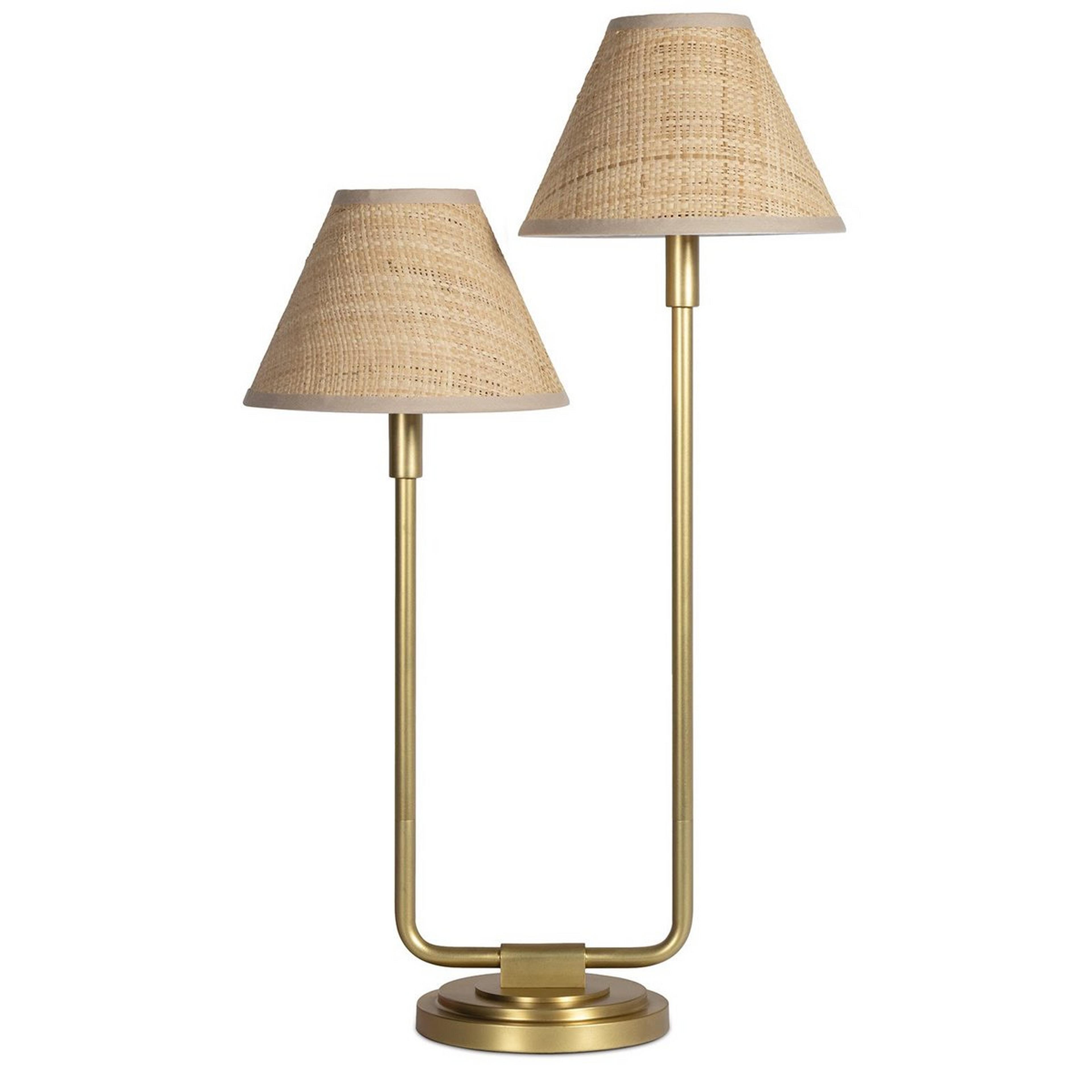 A Henley Table Lamp - Rattan with Natural Brass / Natural Rattan color