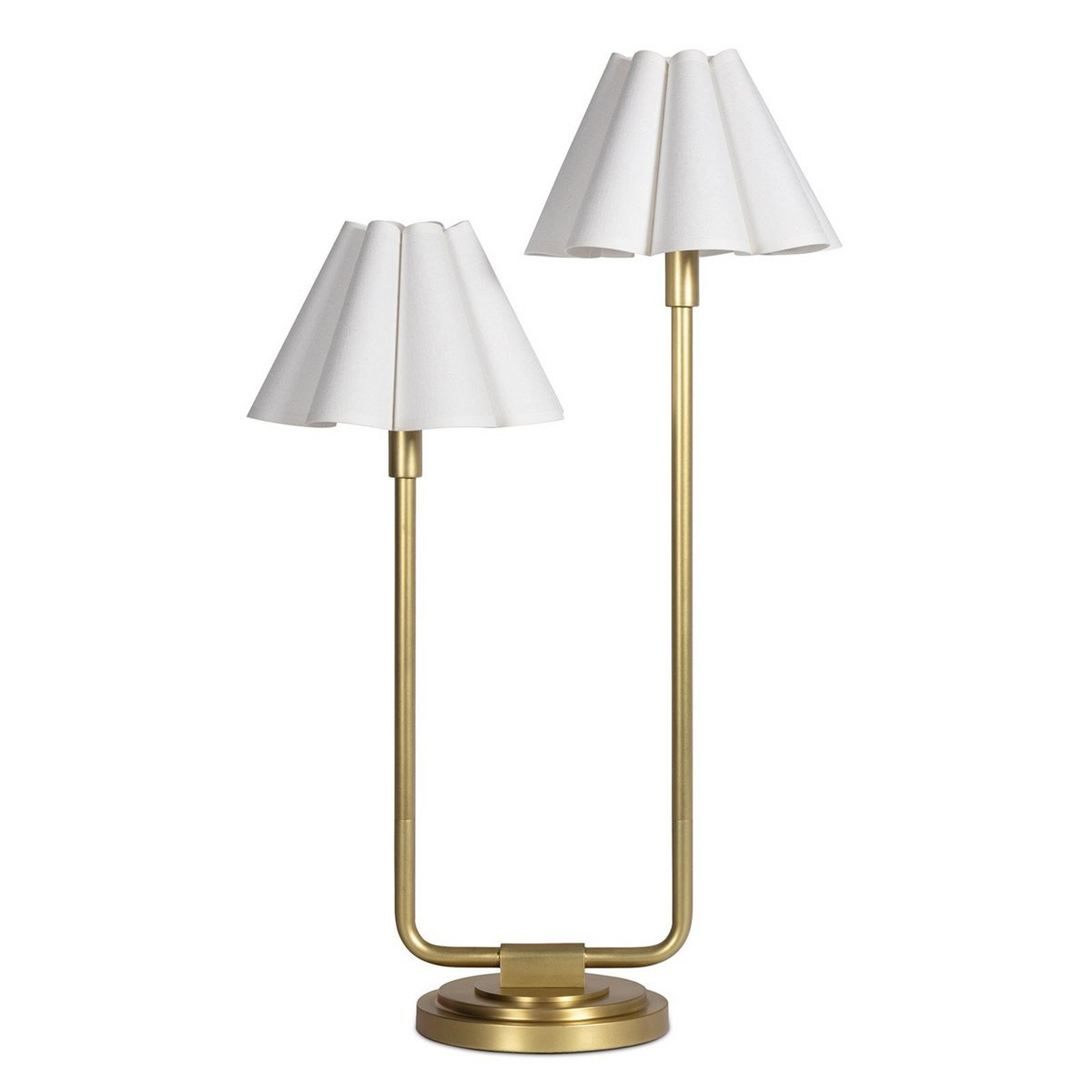 A Henley Table Lamp - Pleated with Brass / White color