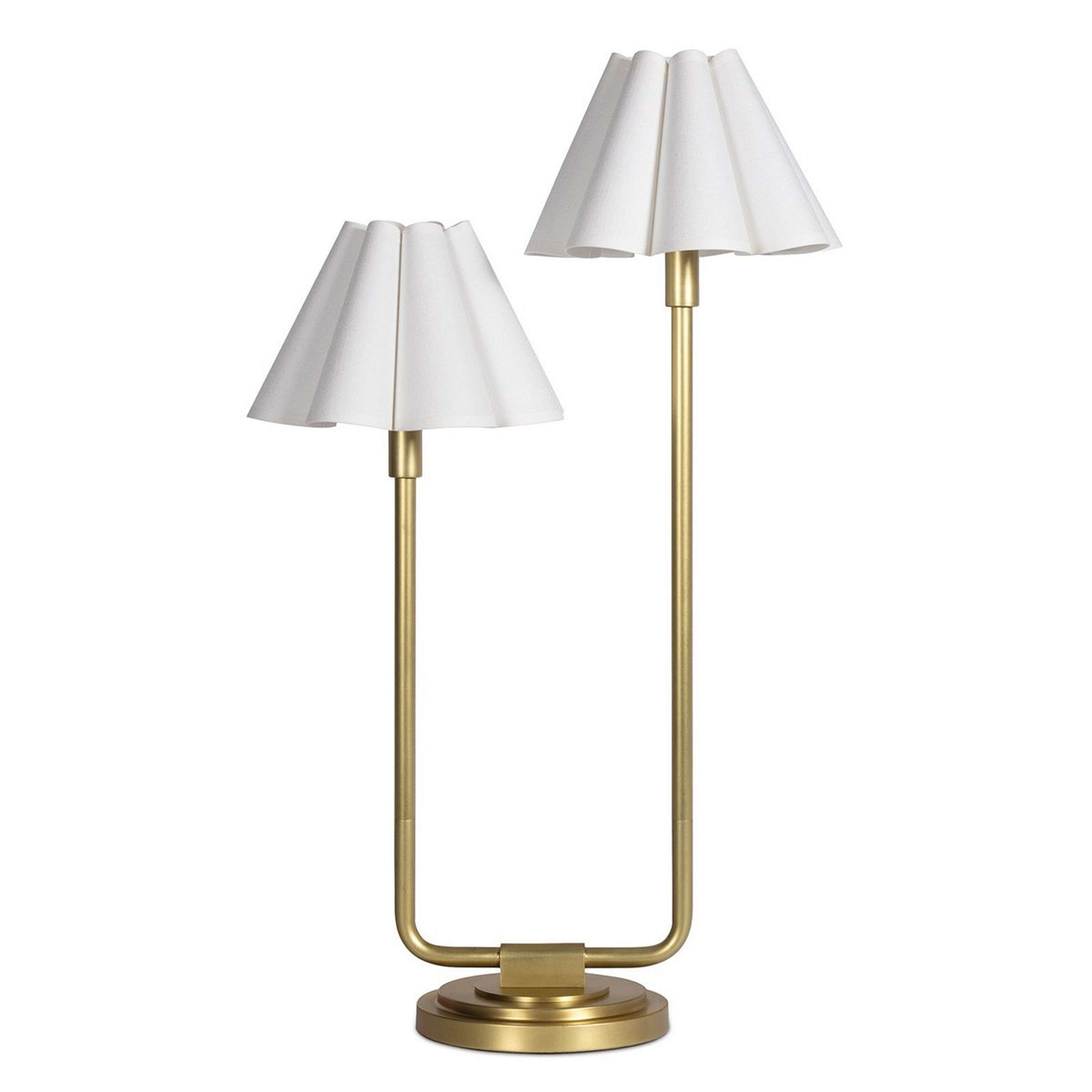 A Henley Table Lamp - Pleated with Brass / White color