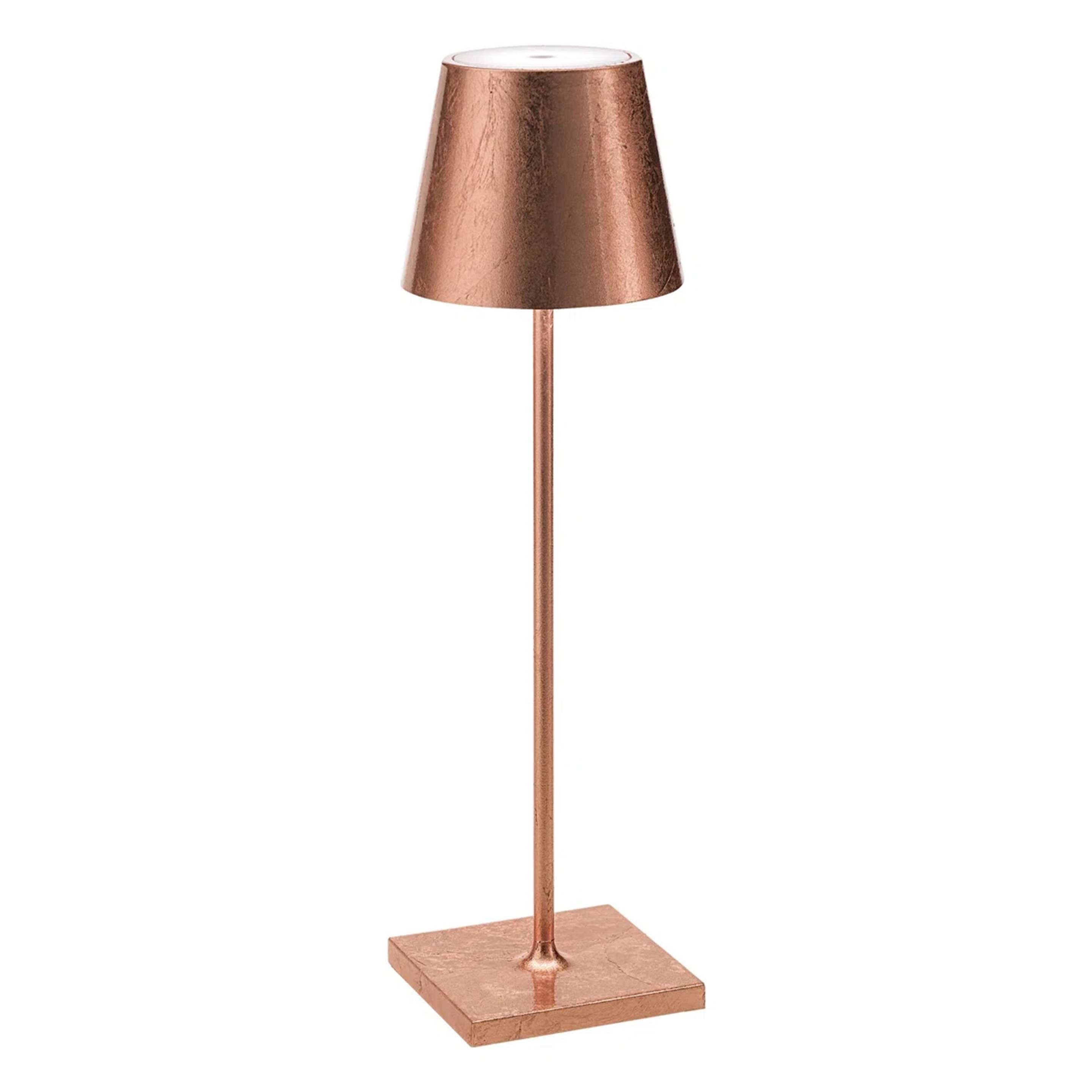 A Lucy Cordless Table Lamp - Metallic with Copper Leaf color