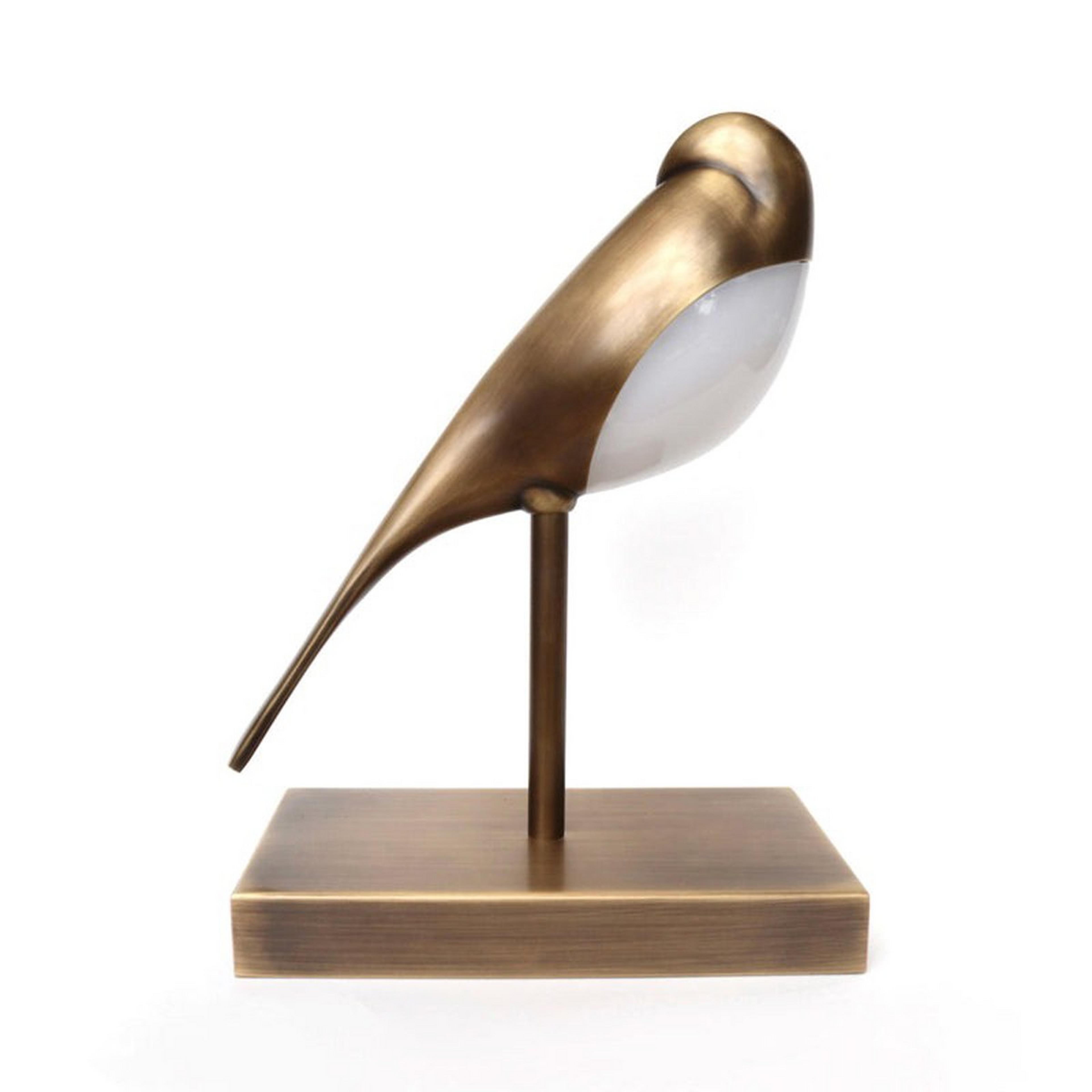 A Oiseau LED Table Lamp with Brass / Faux Alabaster color
