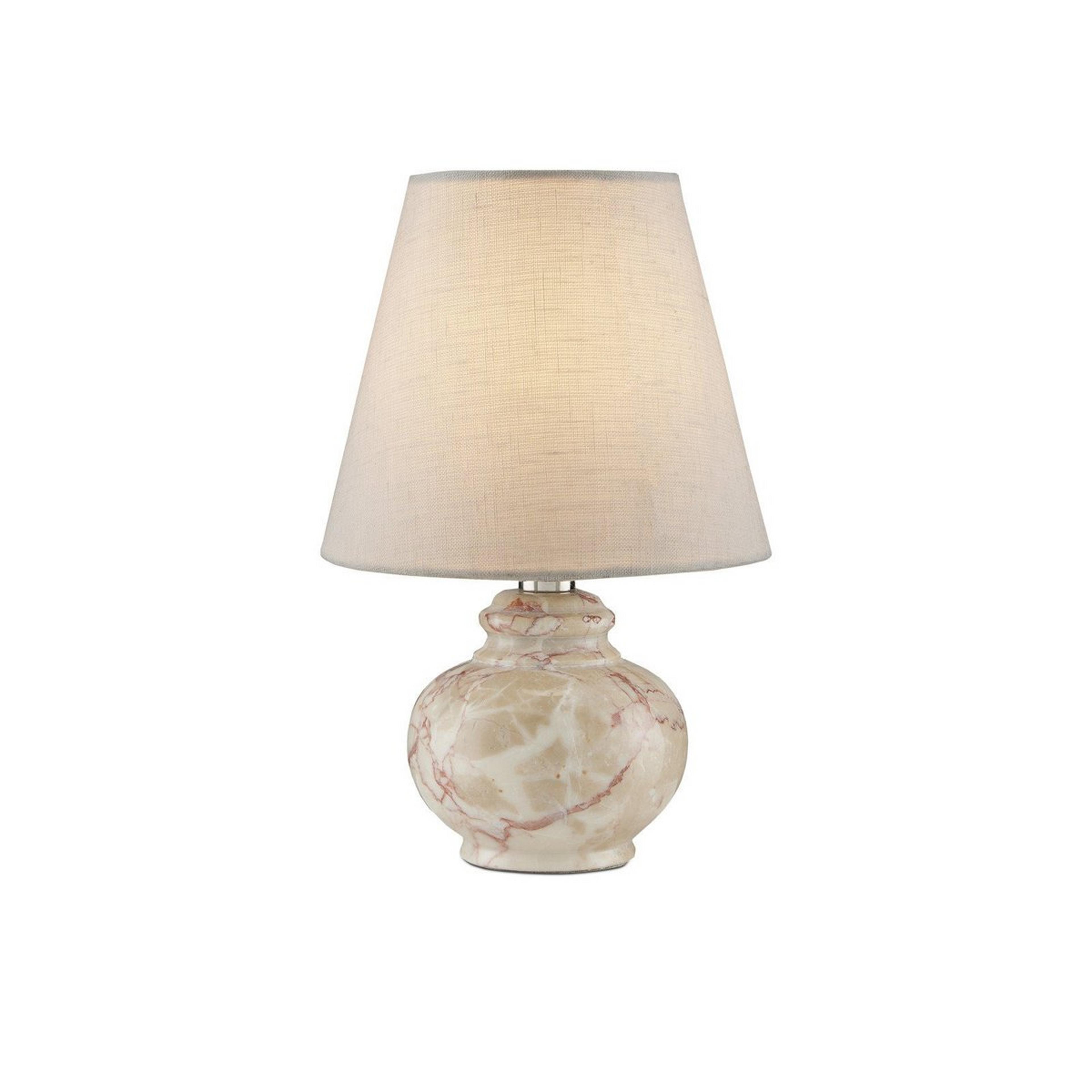 A Euryale Table Lamp - Marble with Beige Marble / Pink color