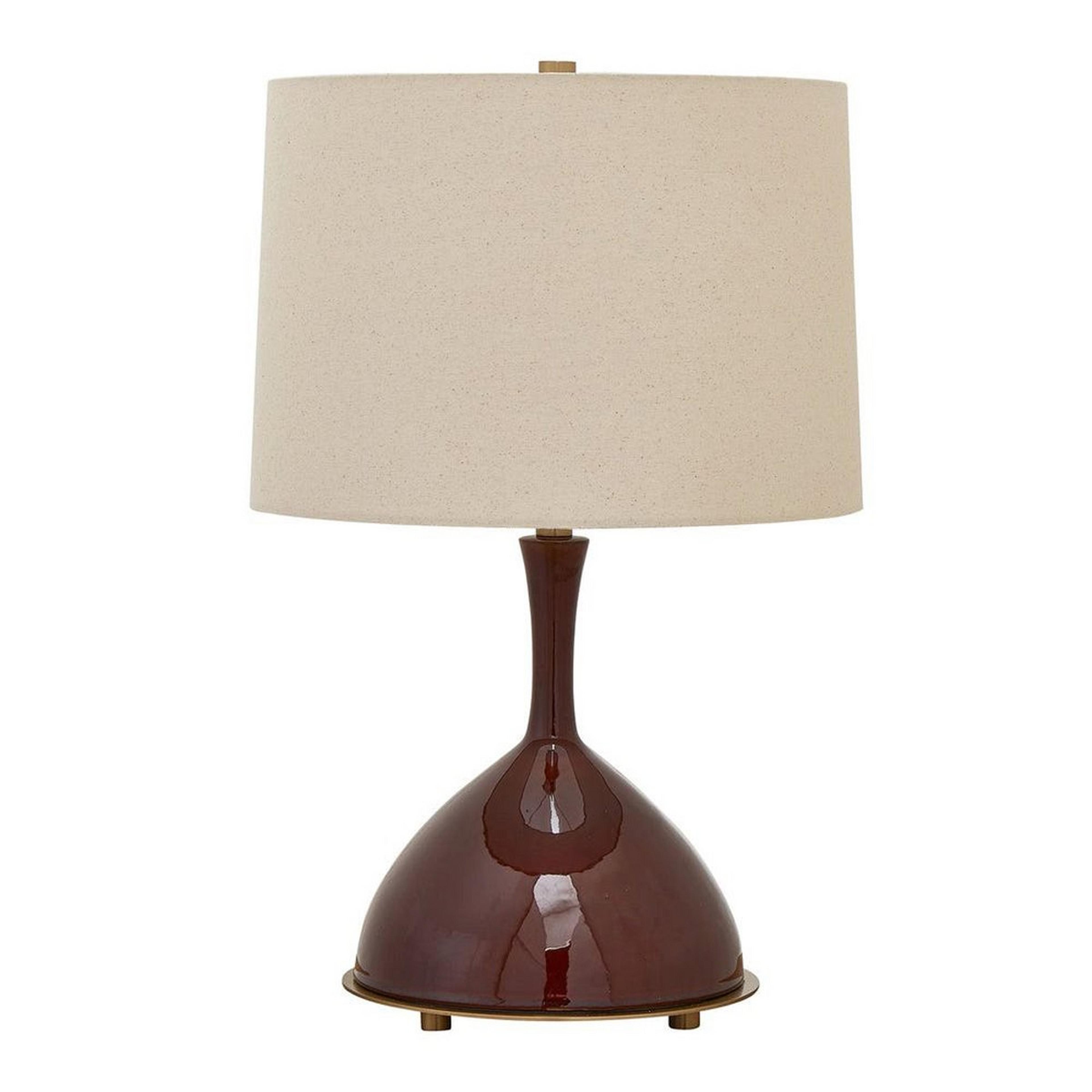A Marbury Table Lamp with Burgundy Red / Beige / Brass color