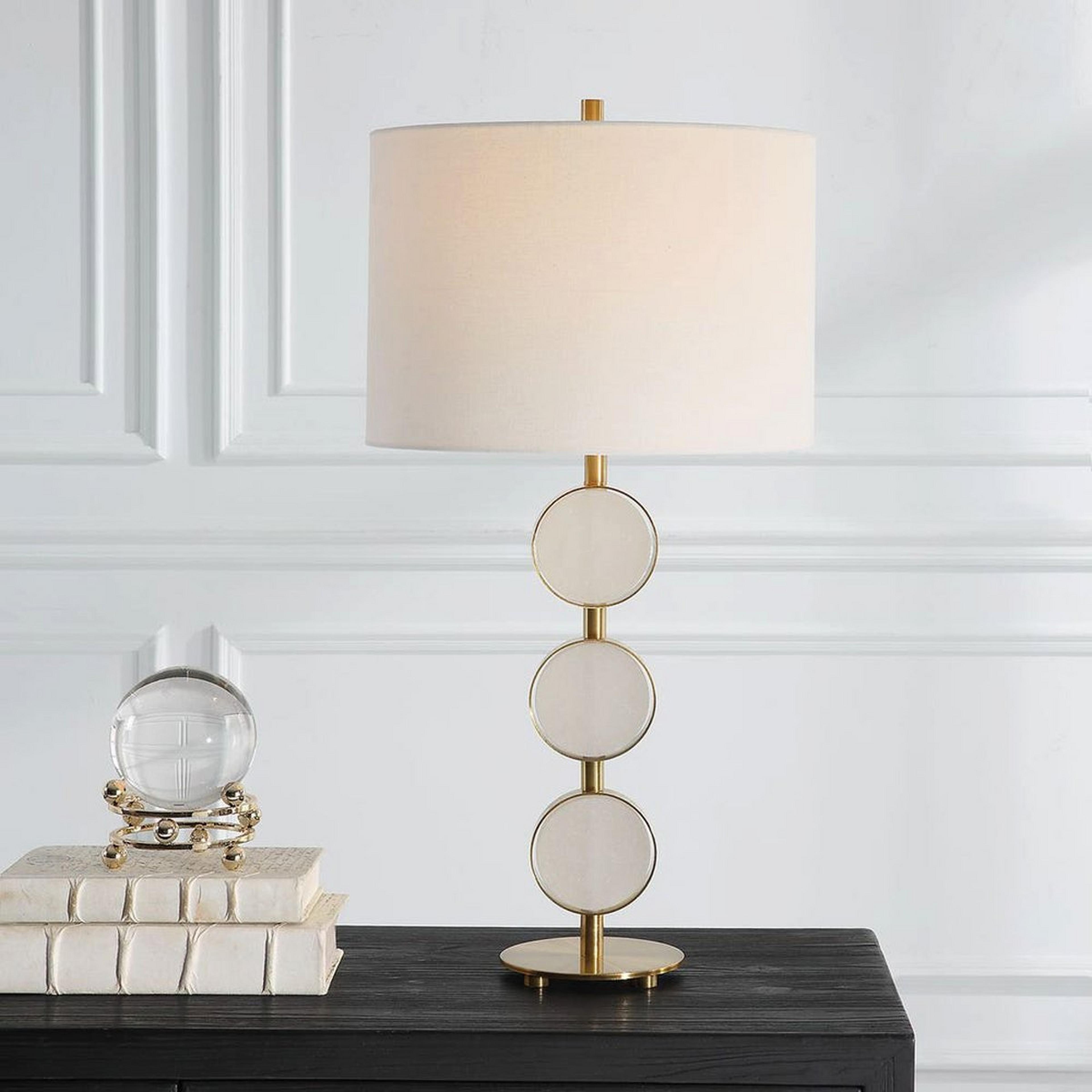 A Alderstone Table Lamp with Brass / Alabaster color