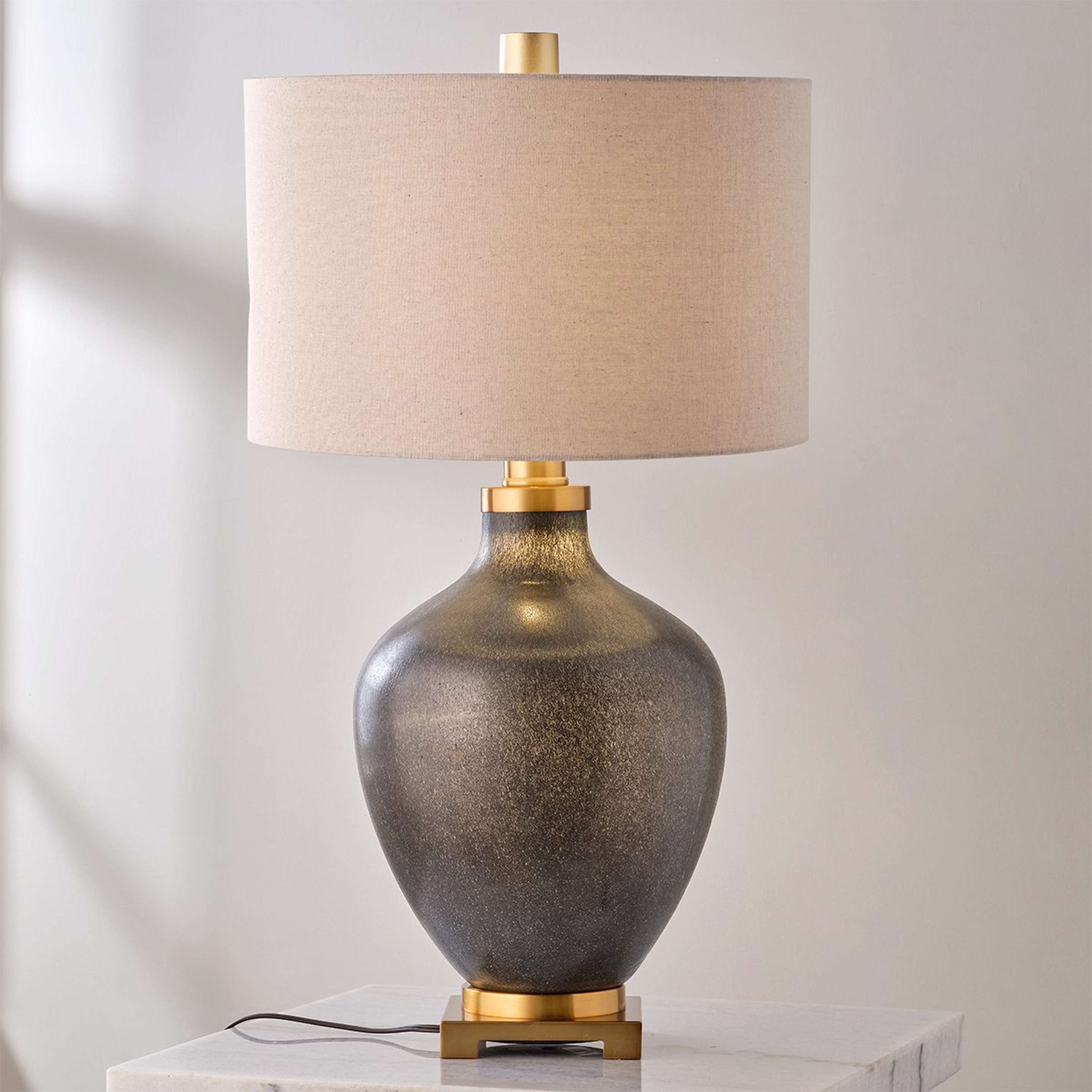 A Walter Table Lamp with Charcoal Gray color