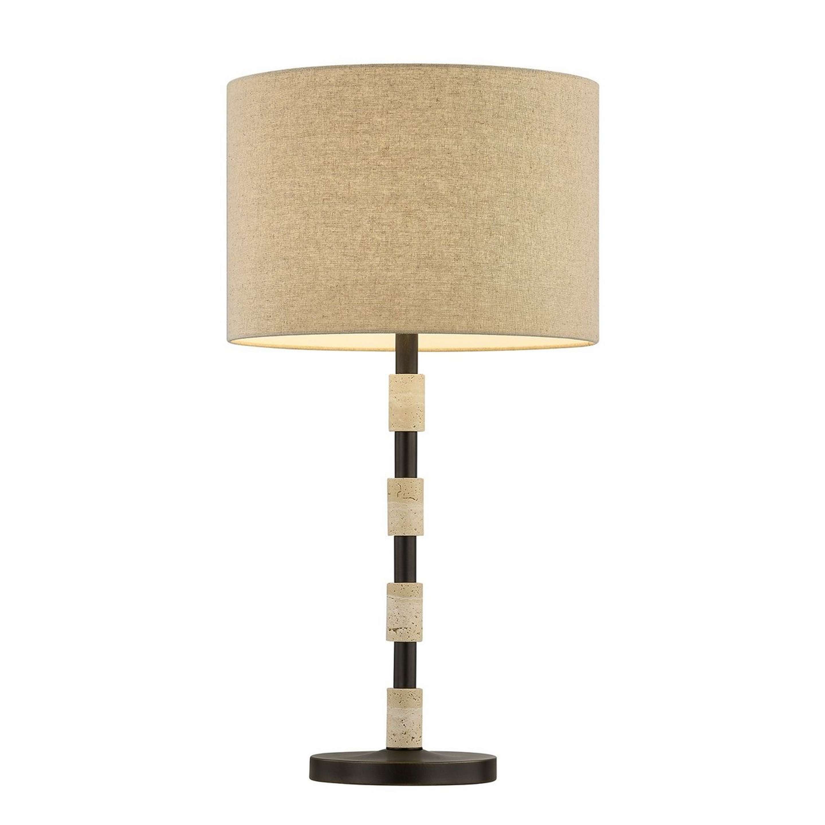A Bahram Table Lamp with Bronze / Travertine color