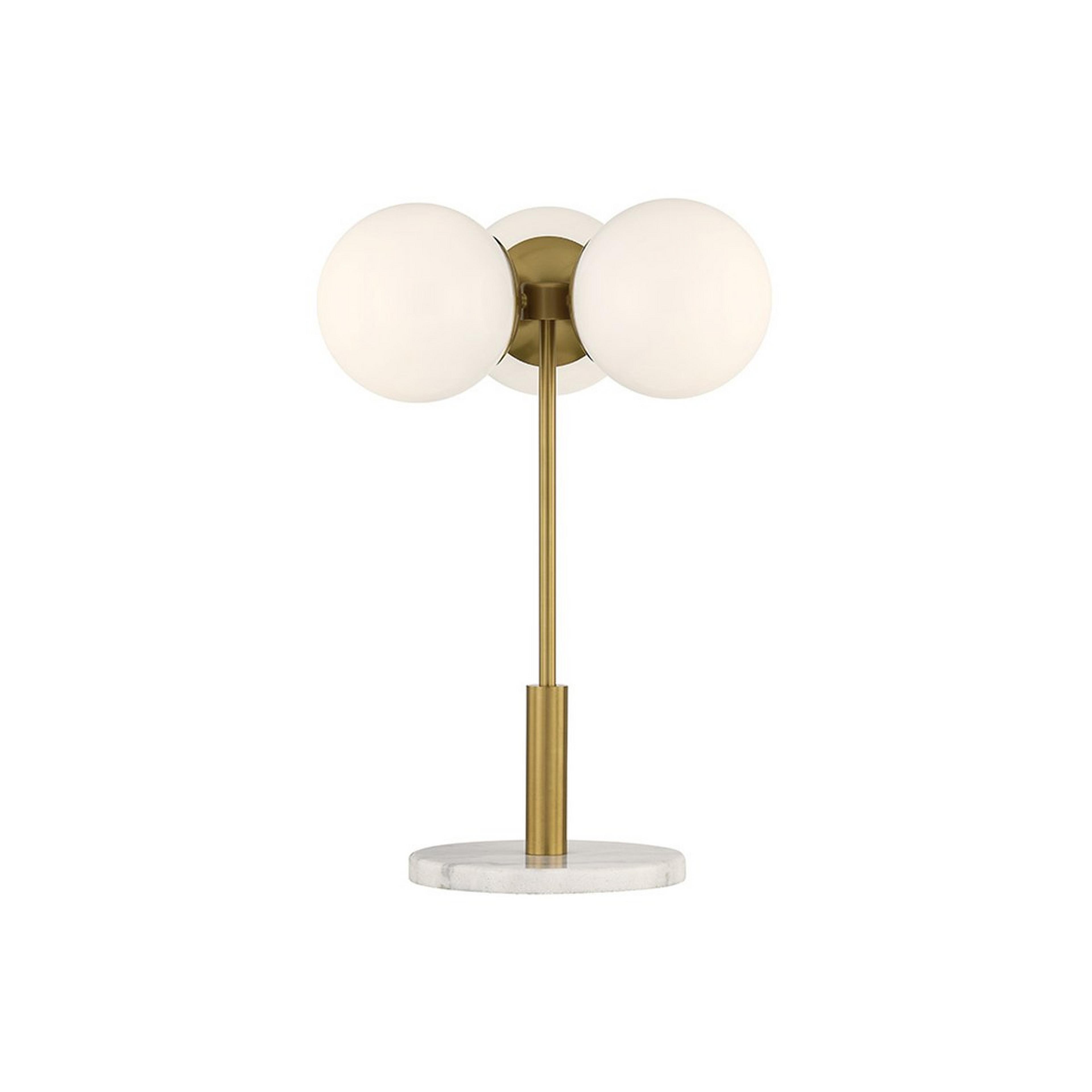 A Tayrn Table Lamp with Aged Brass / Opal Glass color
