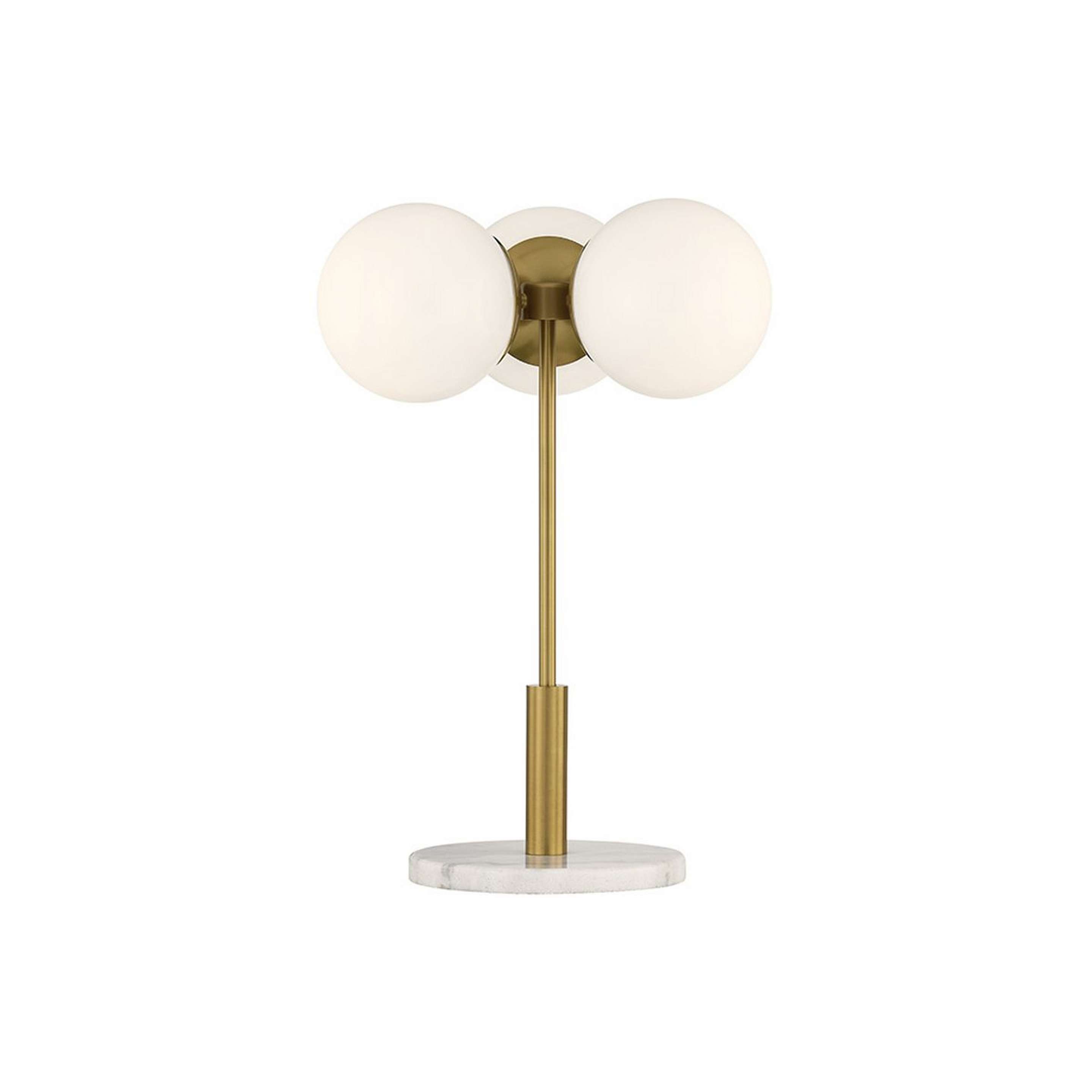 A Tayrn Table Lamp with Aged Brass / Opal Glass color