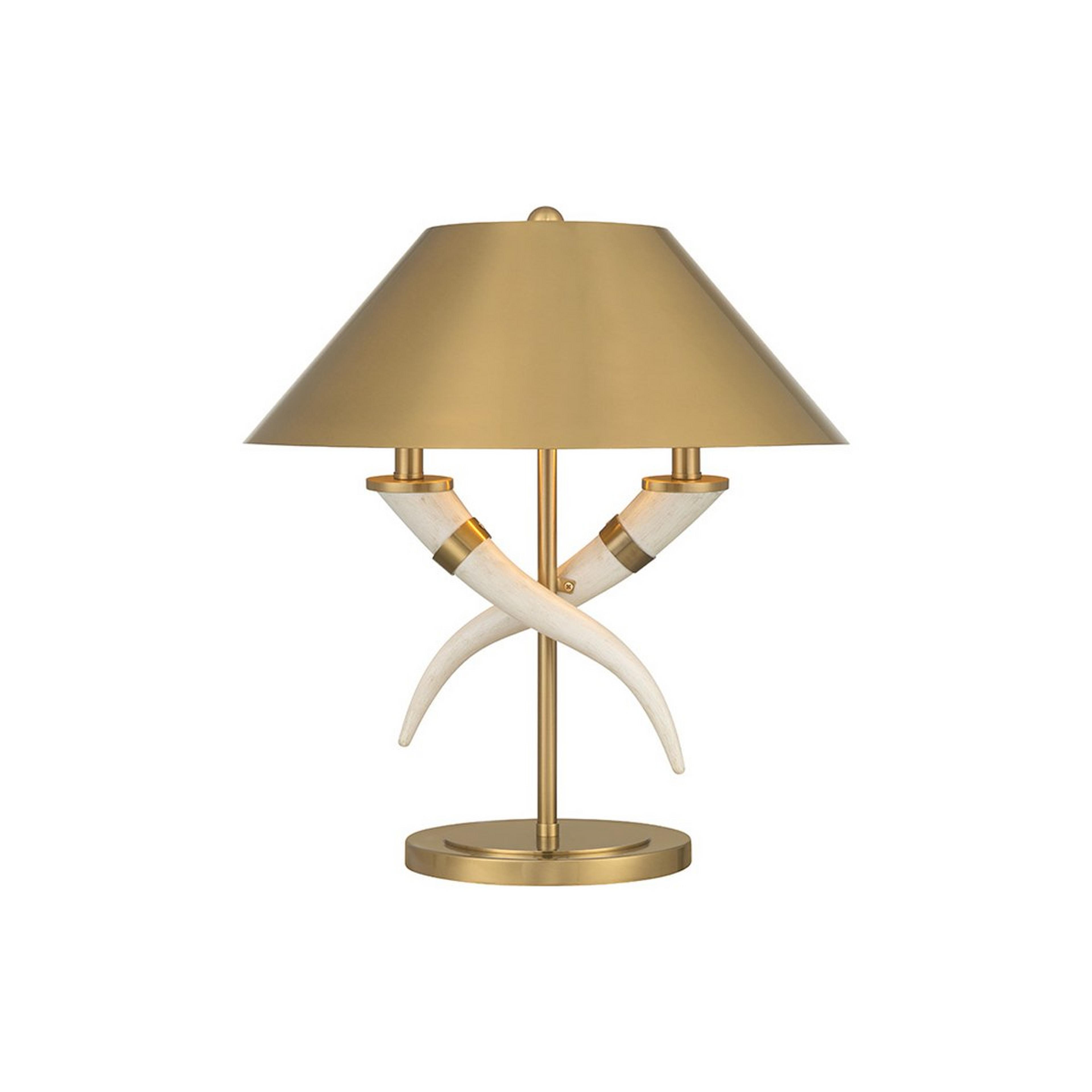 A Dynasty Table Lamp with Brass / White color