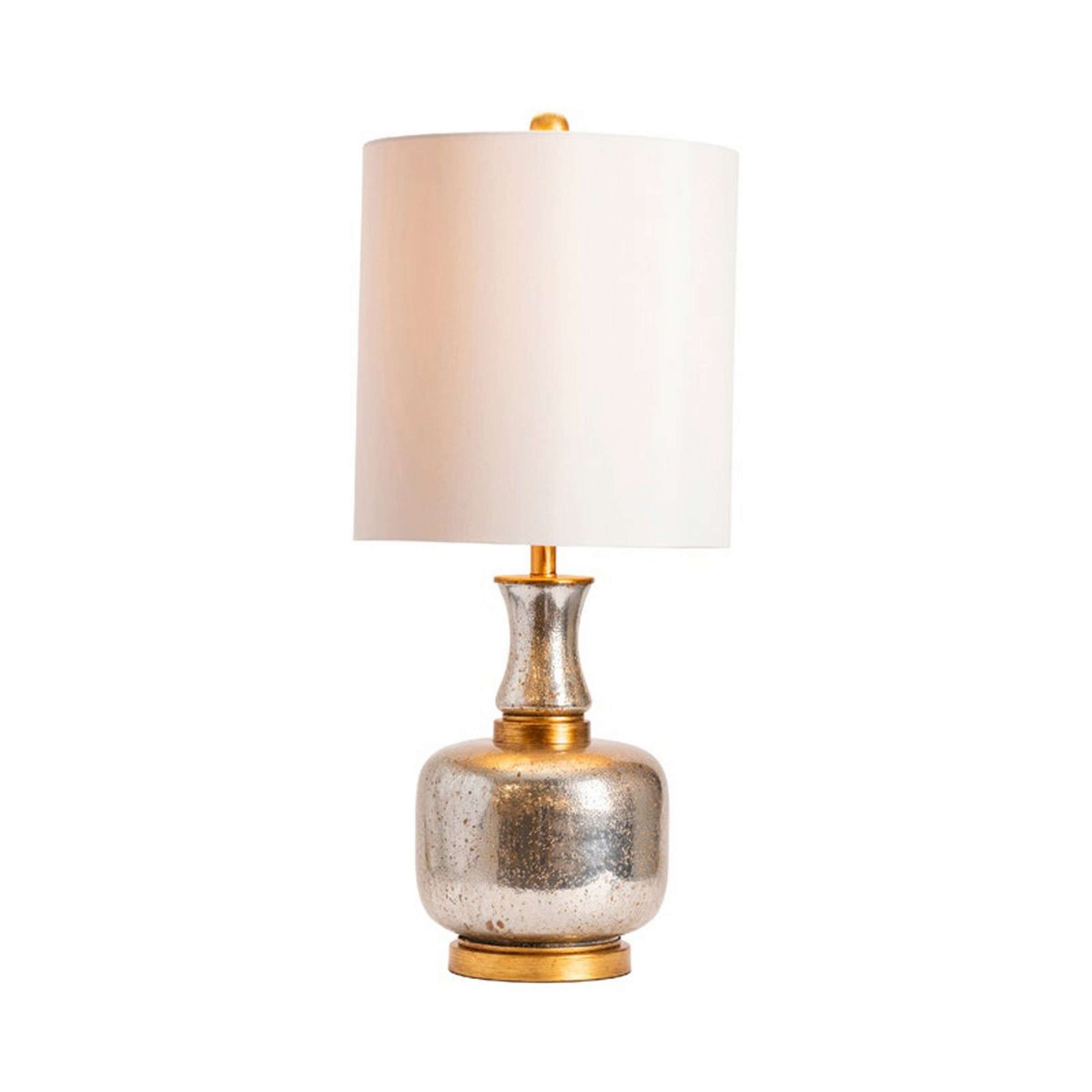 A Rowlett Table Lamp with Mercury Glass / Brass / White color