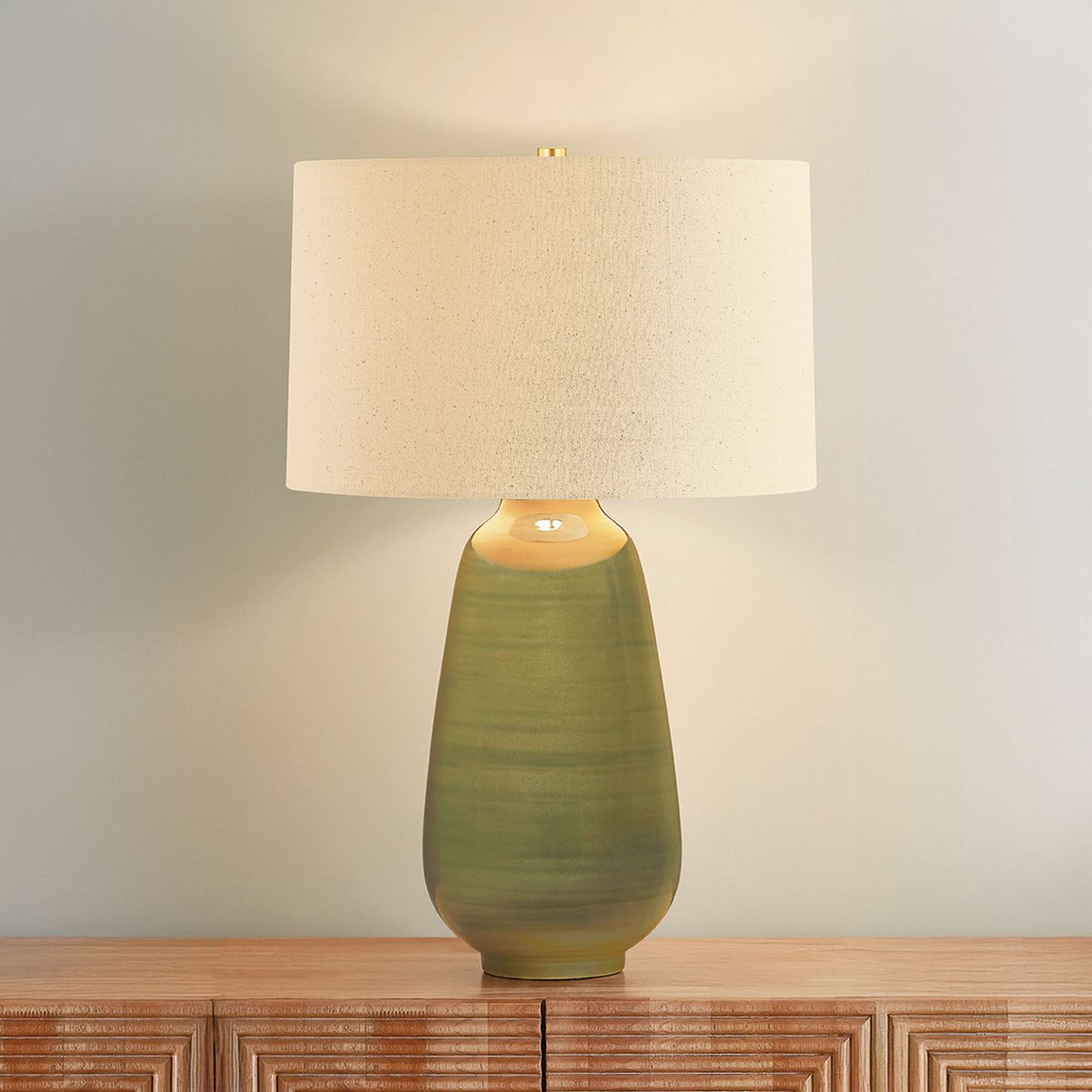 A Olton Table Lamp with Green color