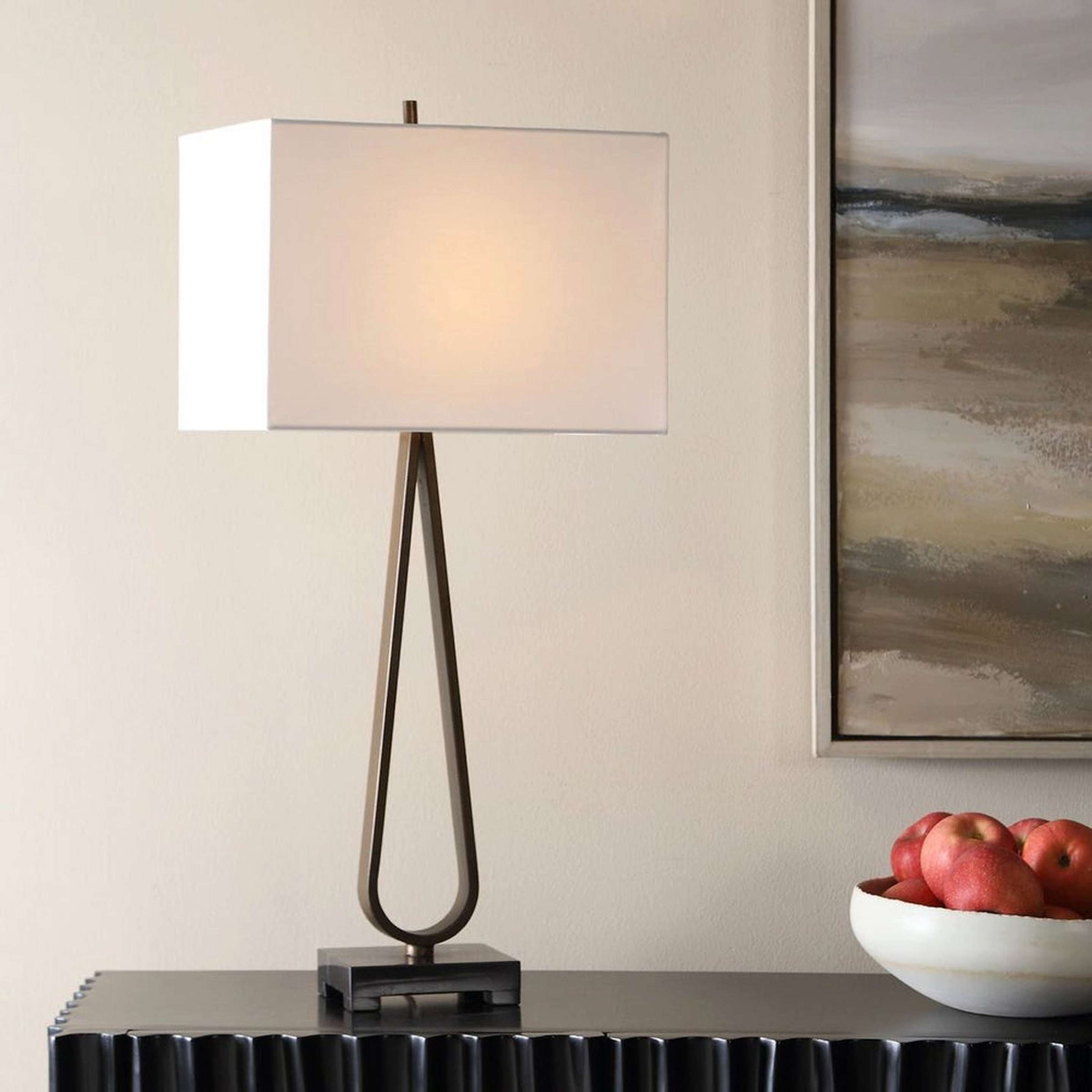 A Silsbee Table Lamp with Bronze / Black / White color