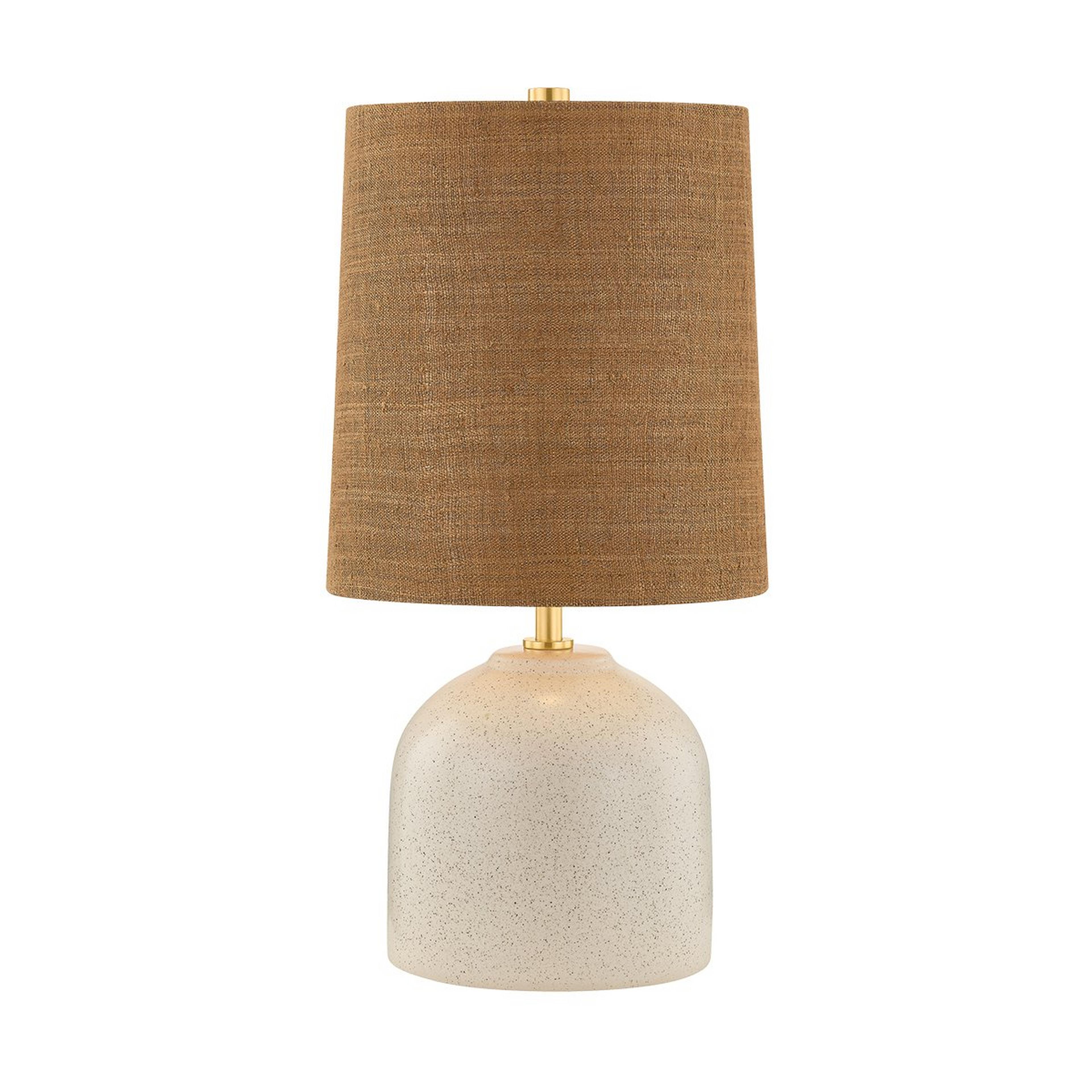 A Jurnee Table Lamp with Brown / White / Brass color