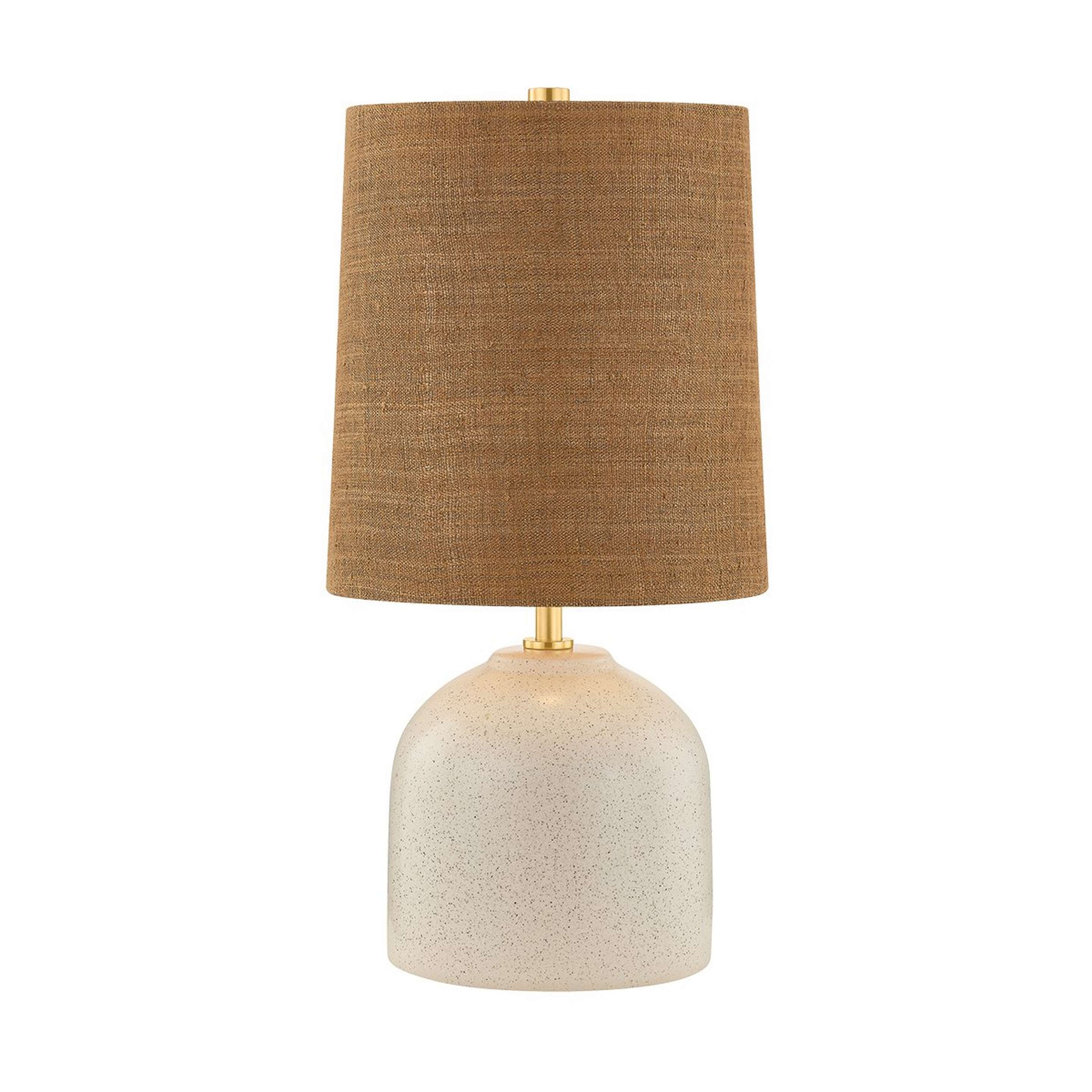 A Jurnee Table Lamp with Brown / White / Brass color