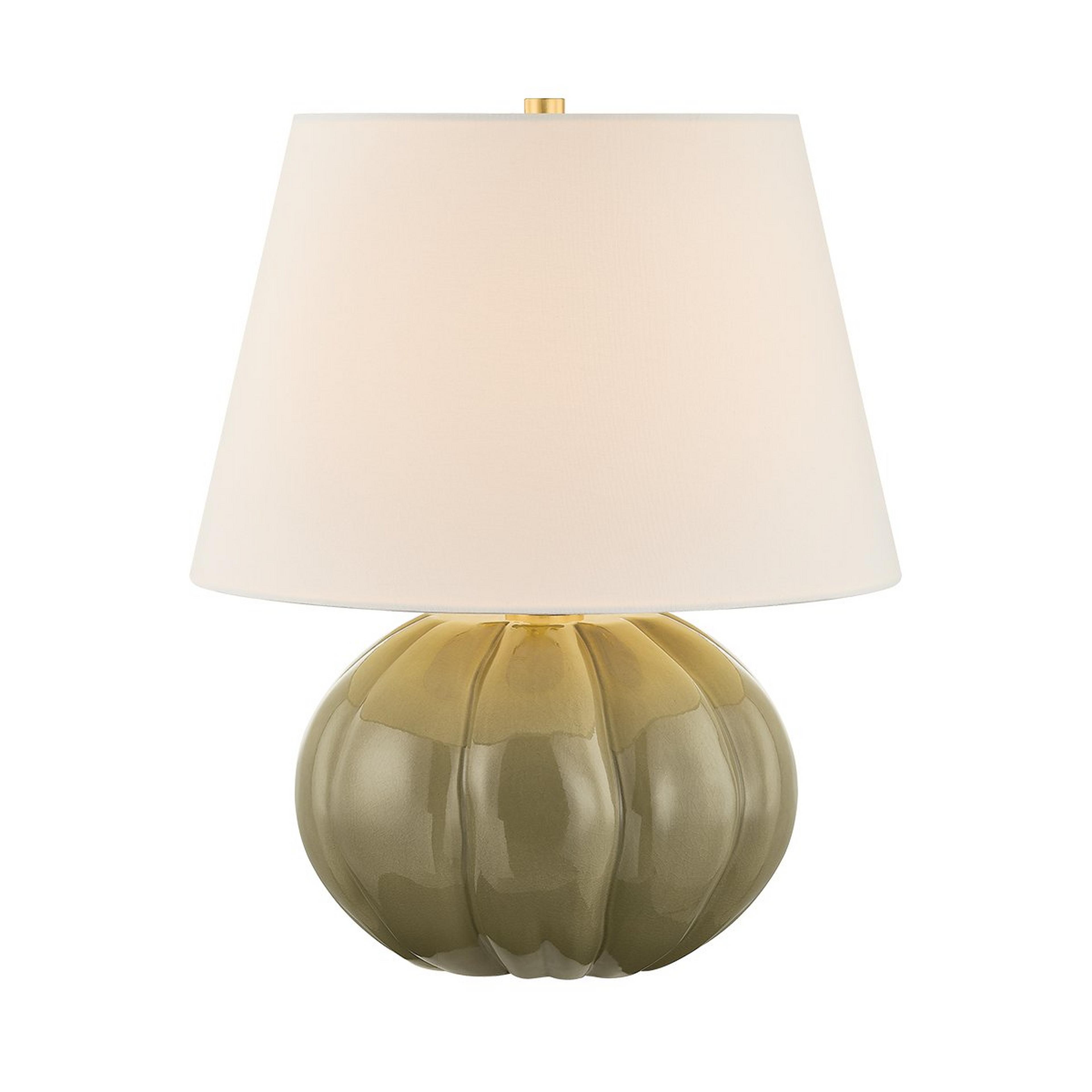 A Chayote Table Lamp with White / Green / Brass color