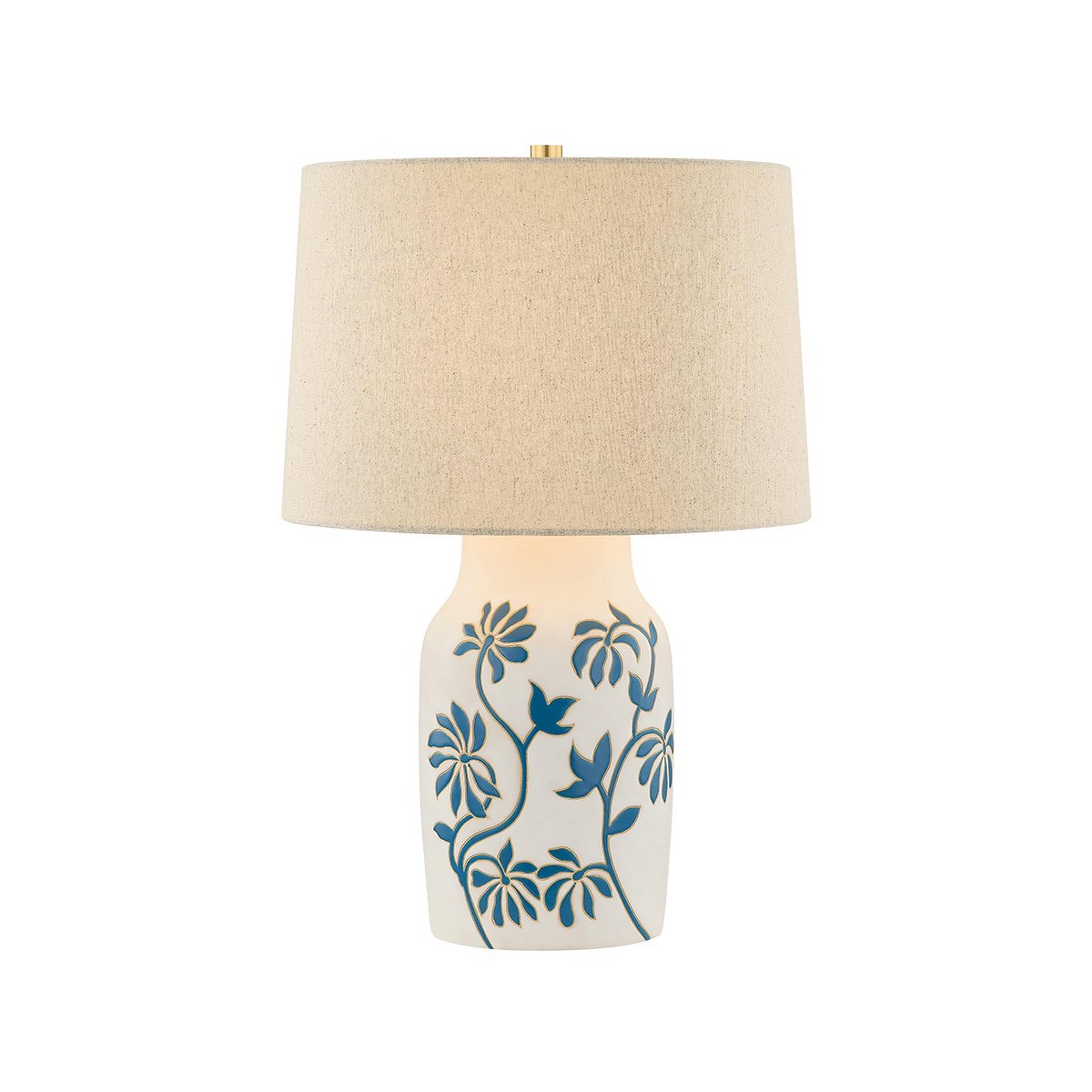 A Benny Table Lamp with Sandstone / White / Blue color