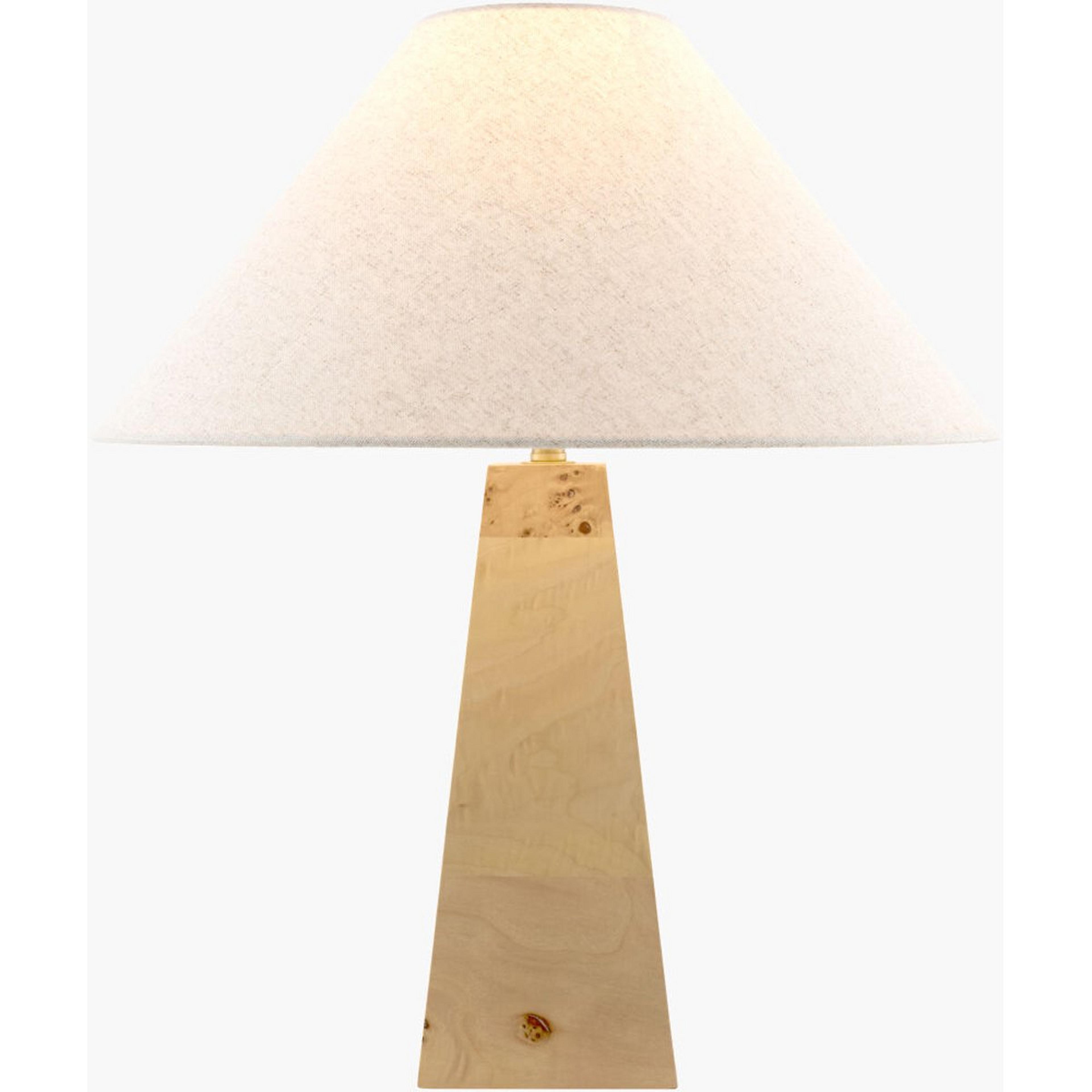 A Sienna Table Lamp with Natural Brown Wood color