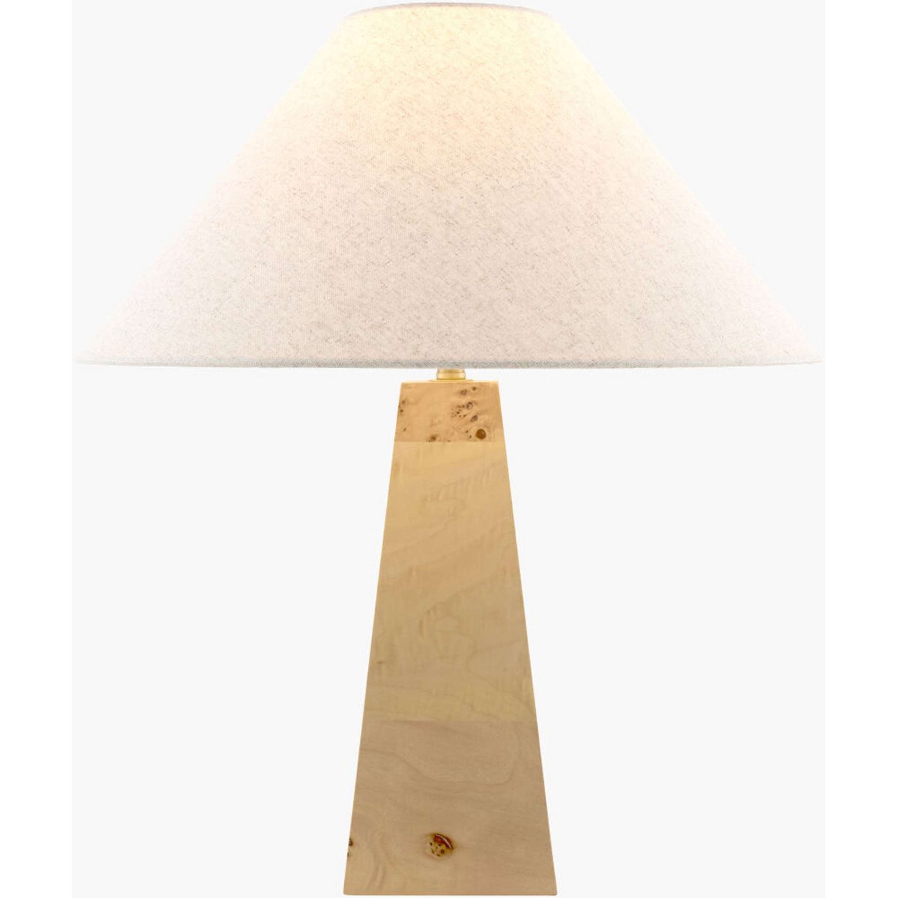 A Sienna Table Lamp with Natural Brown Wood color