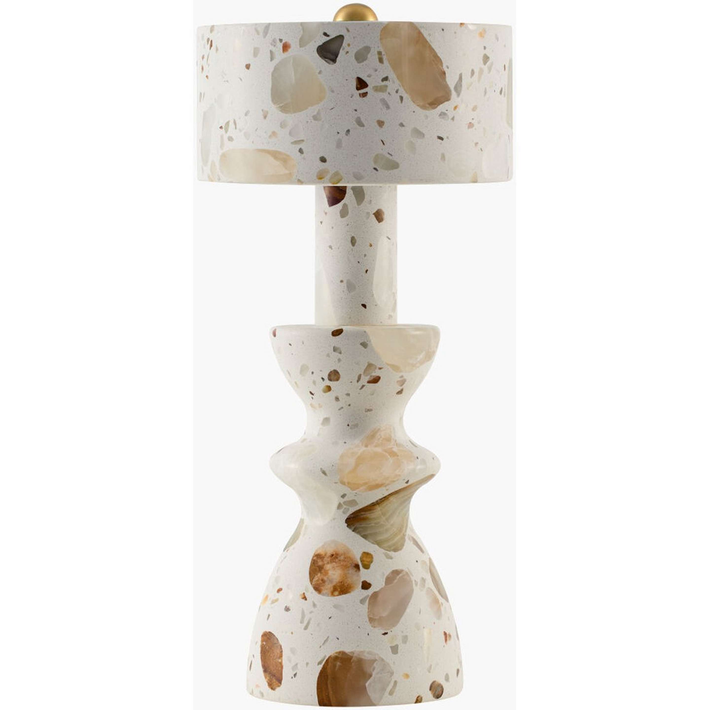 A Calcatta Rechargeable LED Table Lamp with Washed White / Marble color