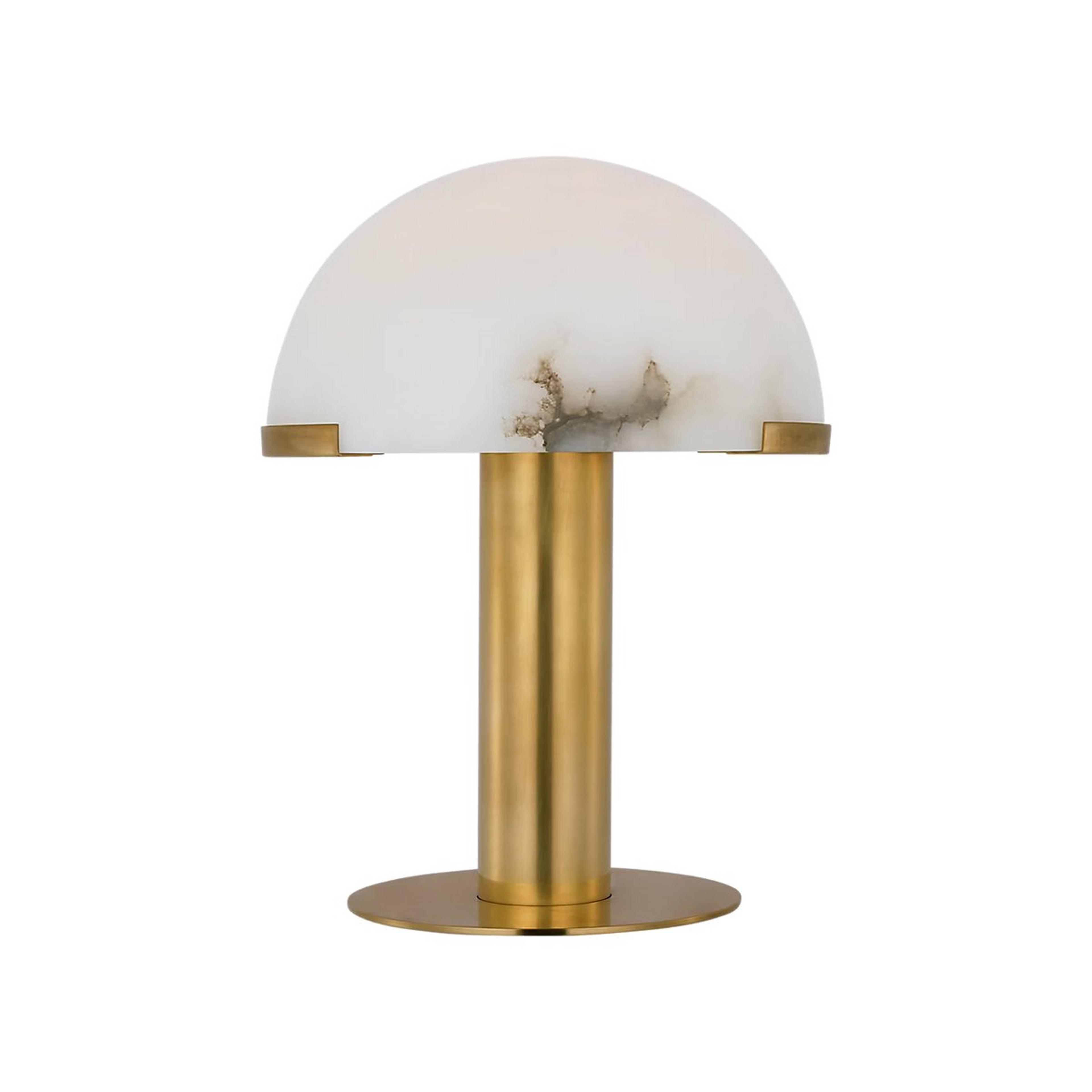 A Lapis LED Rechargeable Cordless Table Lamp - Large with Brass / Natural Alabaster color