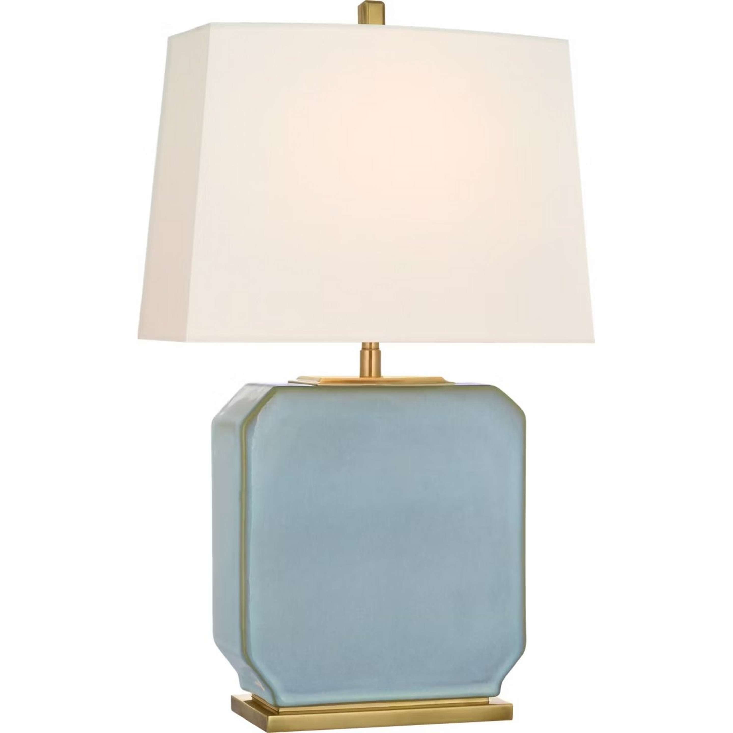 A Yew Table Lamp - Small with Blue Reactive Ceramic Glaze color