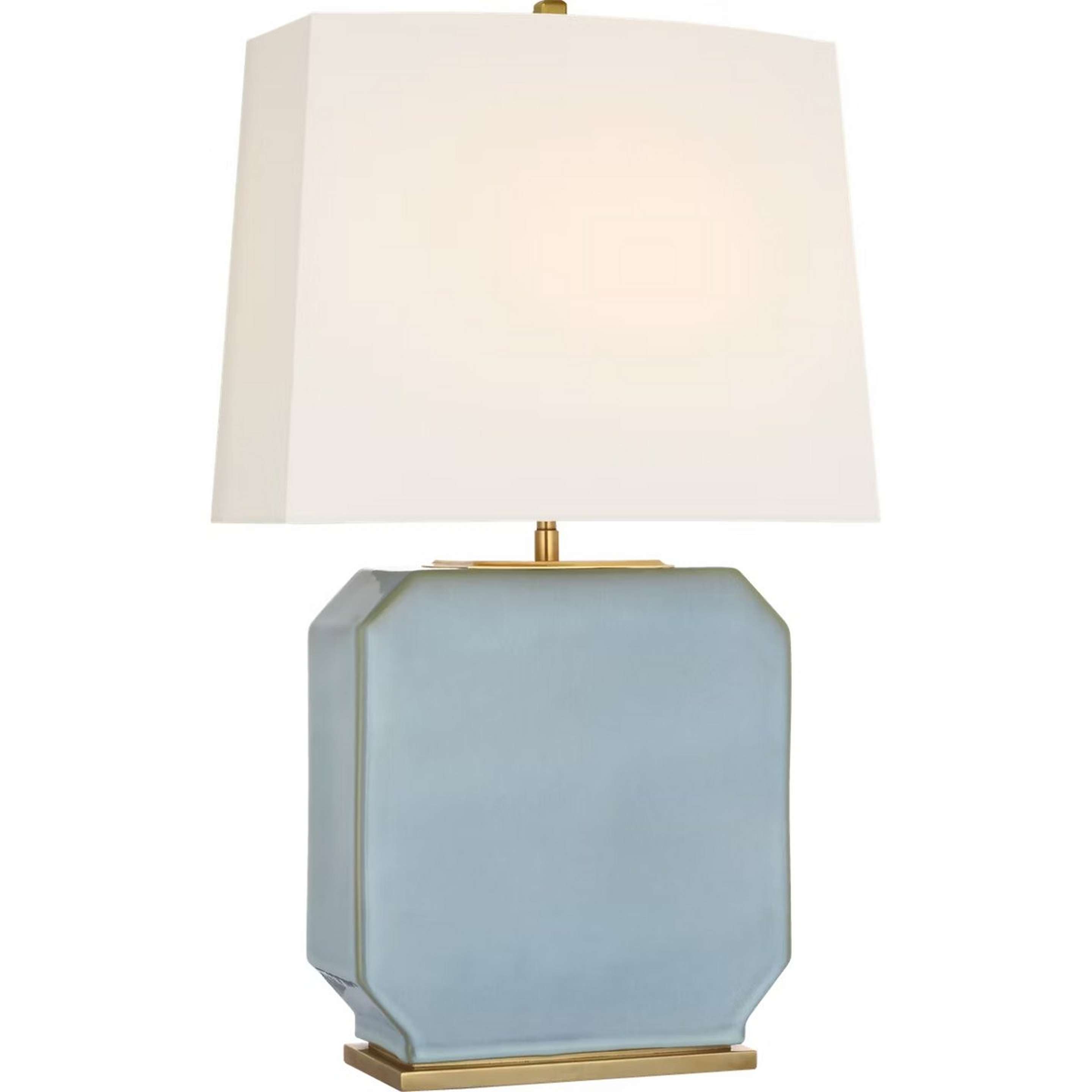 A Yew Table Lamp - Large with Blue Reactive Ceramic Glaze color