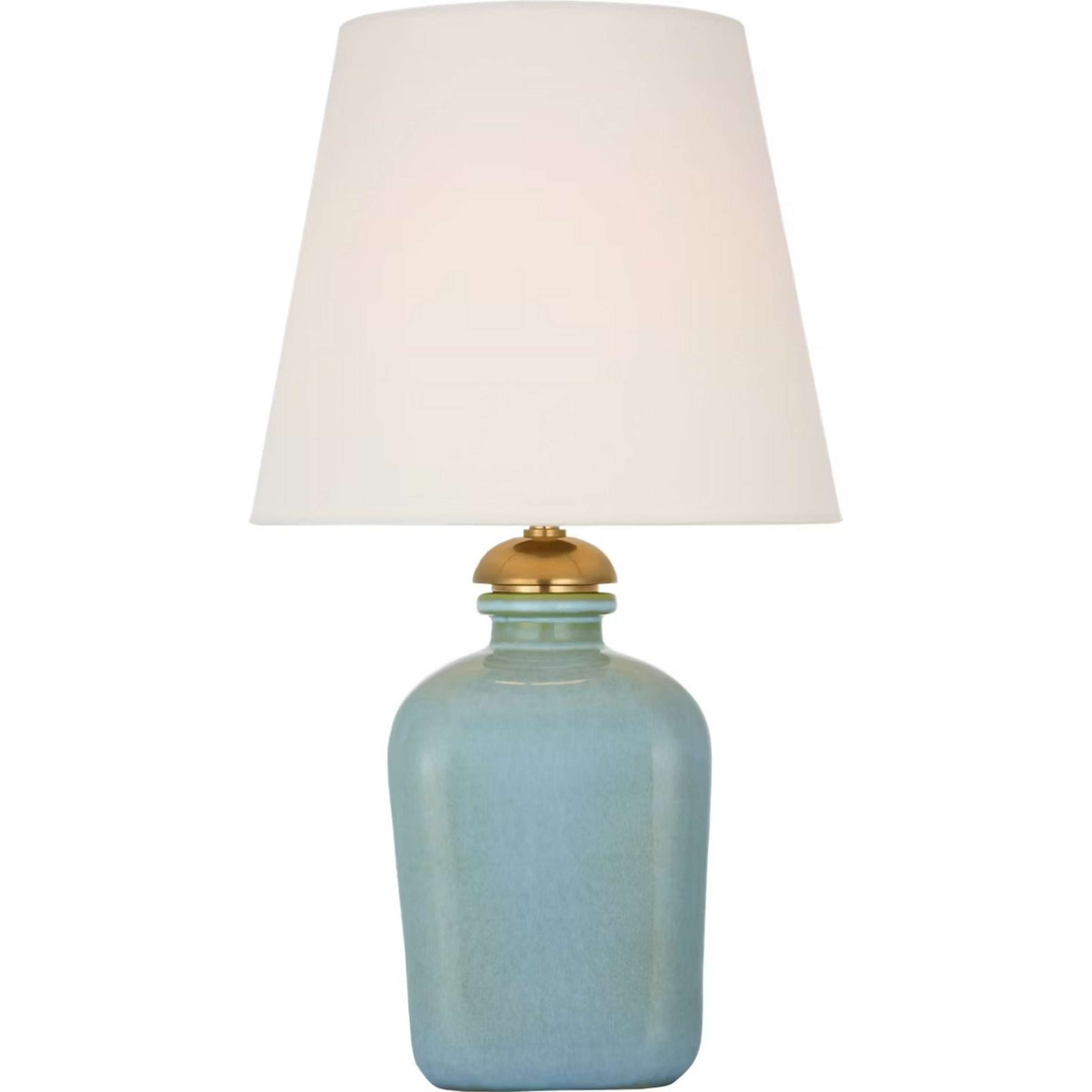 A Karim Cordless Rechargeable LED Table Lamp with Blue Reactive Ceramic Glaze color