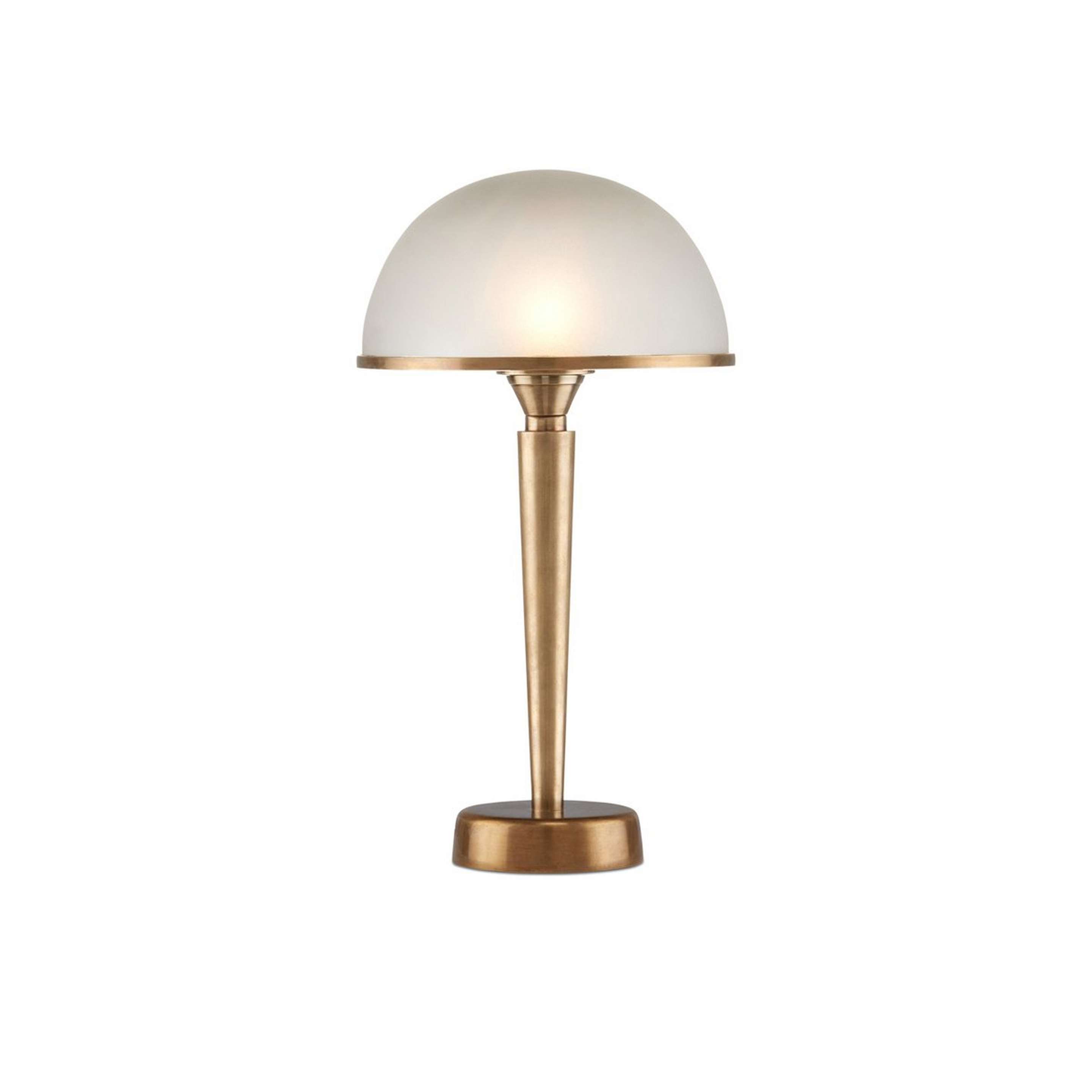 A Pointer Ridge Table Lamp with Antique Brass / Frosted Glass color